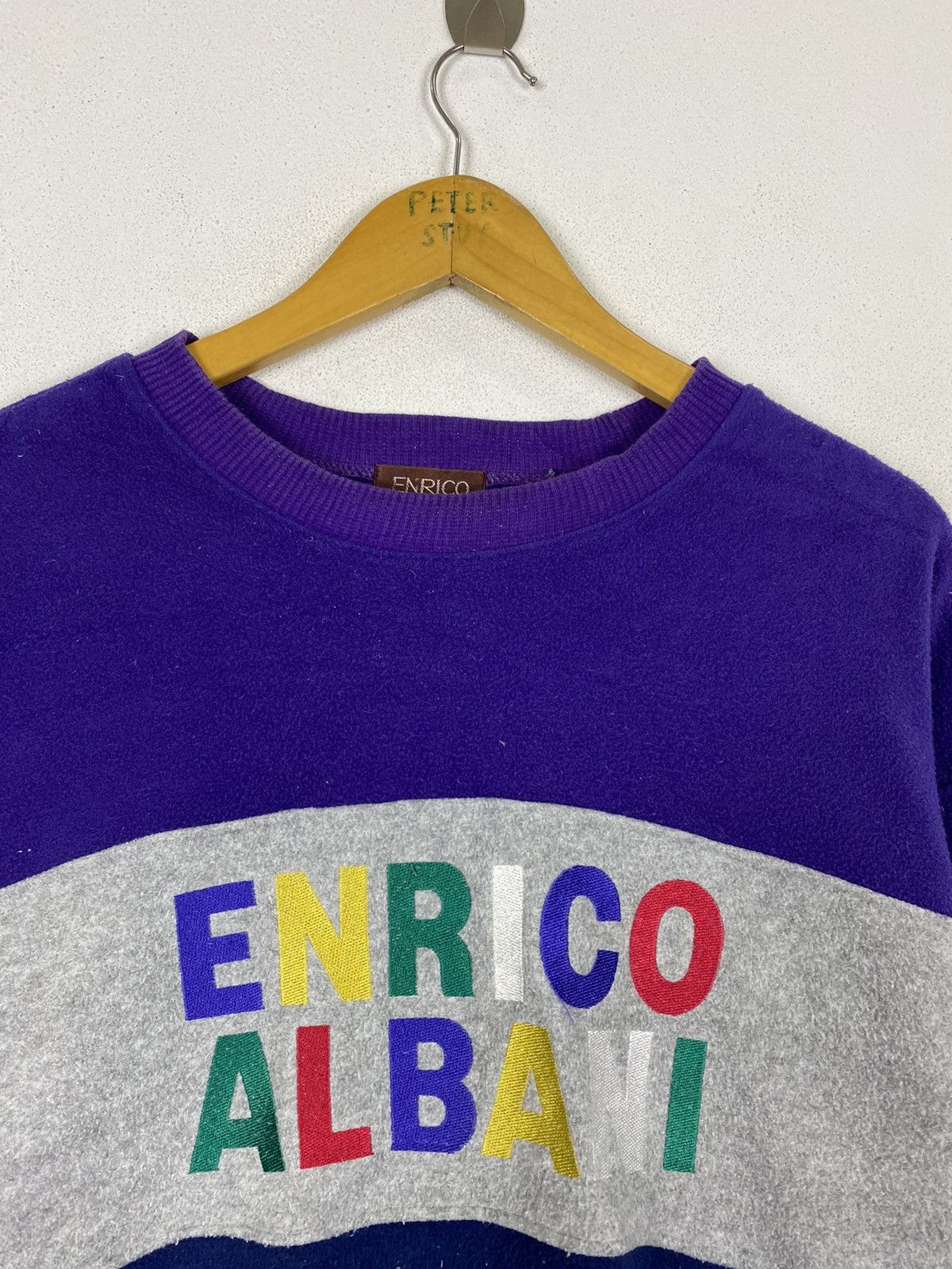 Enrico Coveri × Vintage GK153 VINTAGE ENRICO ALBANI EMBROIDERY LOGO SWEATER Size US L / EU 52-54 / 3 - 3 Thumbnail