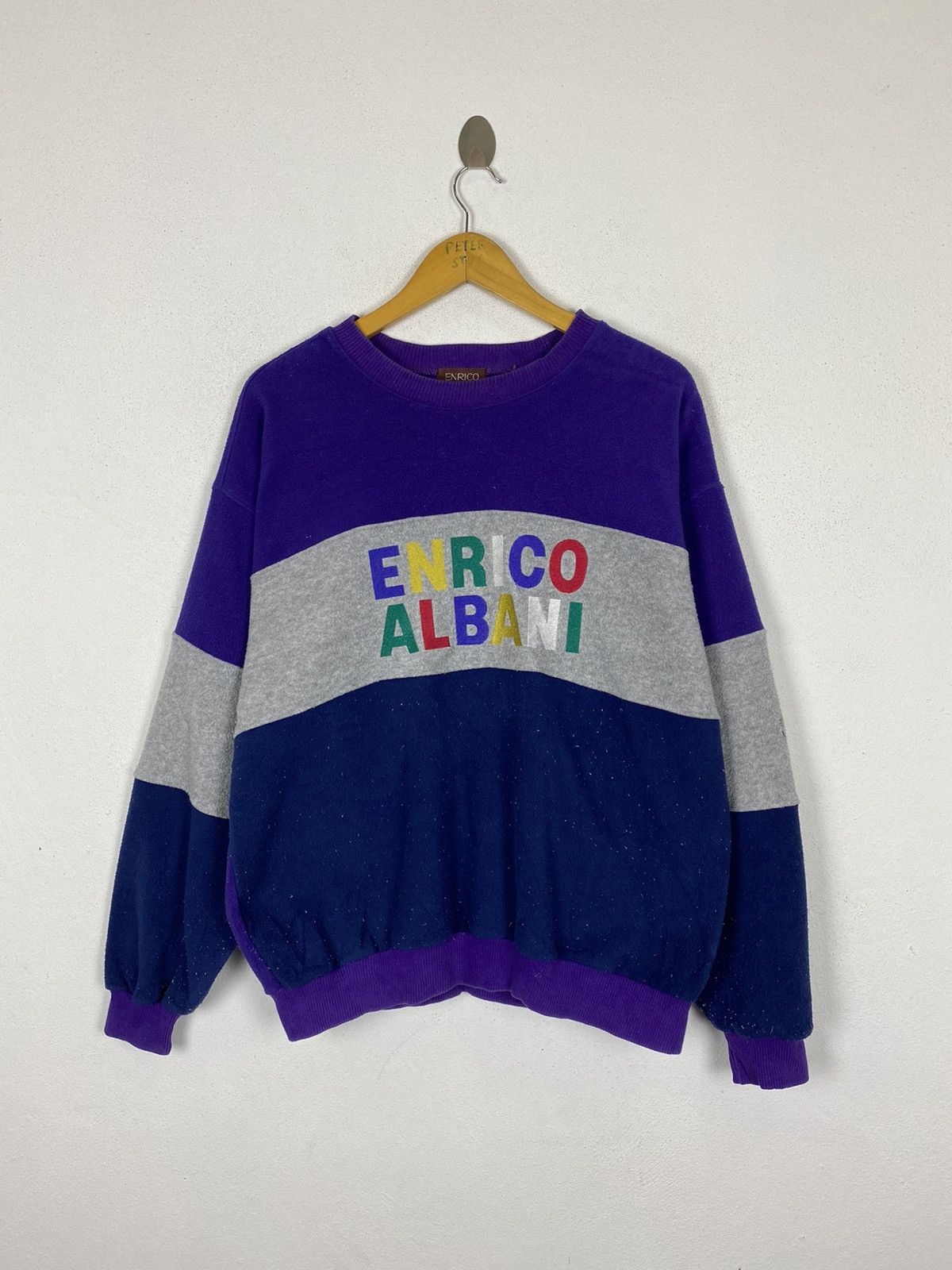 Enrico Coveri × Vintage GK153 VINTAGE ENRICO ALBANI EMBROIDERY LOGO SWEATER Size US L / EU 52-54 / 3 - 2 Thumbnail