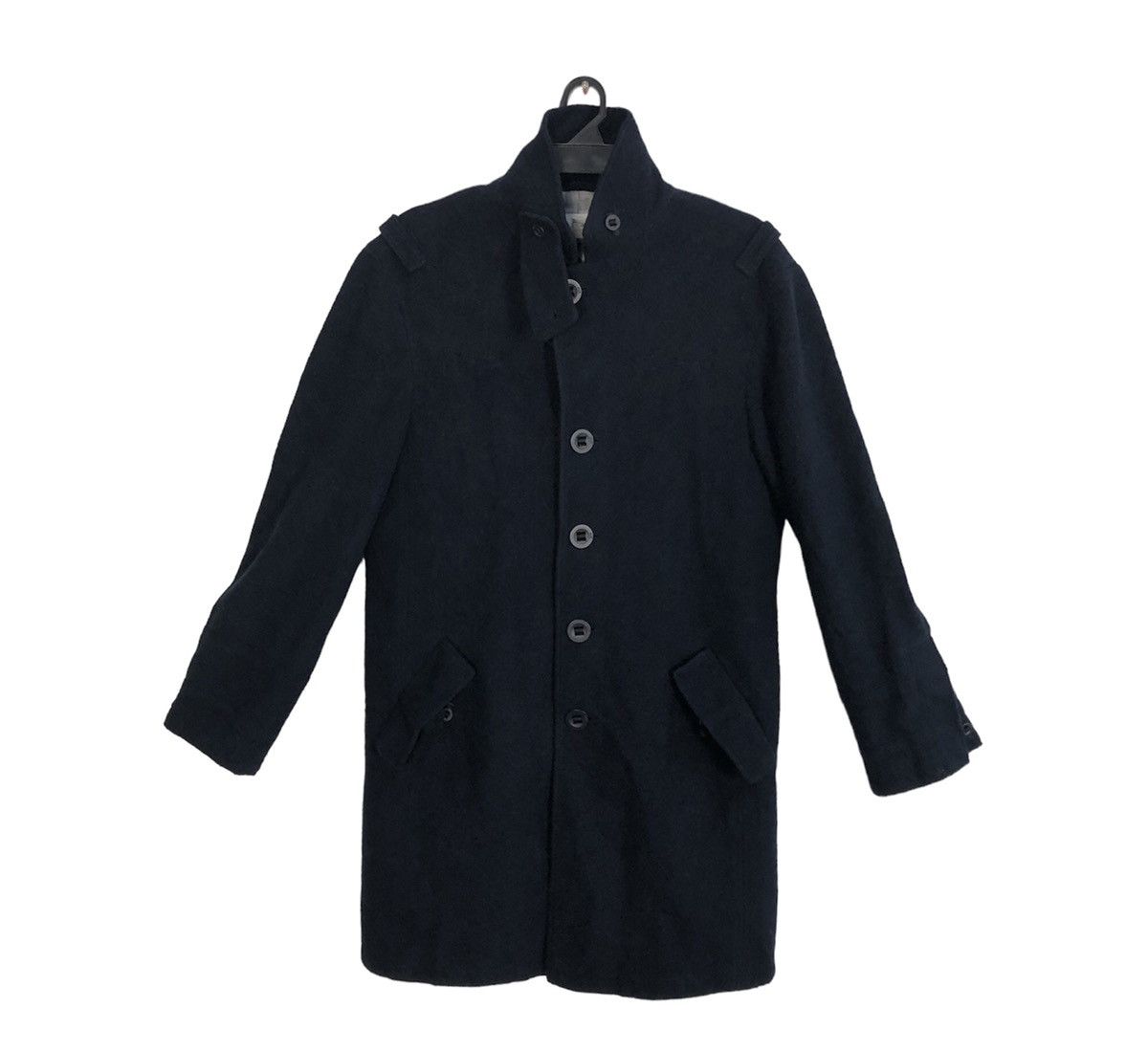 image of Hype Armani Exchange Long Jacket Quilted Inner Punk Style in Black, Men's (Size Medium)