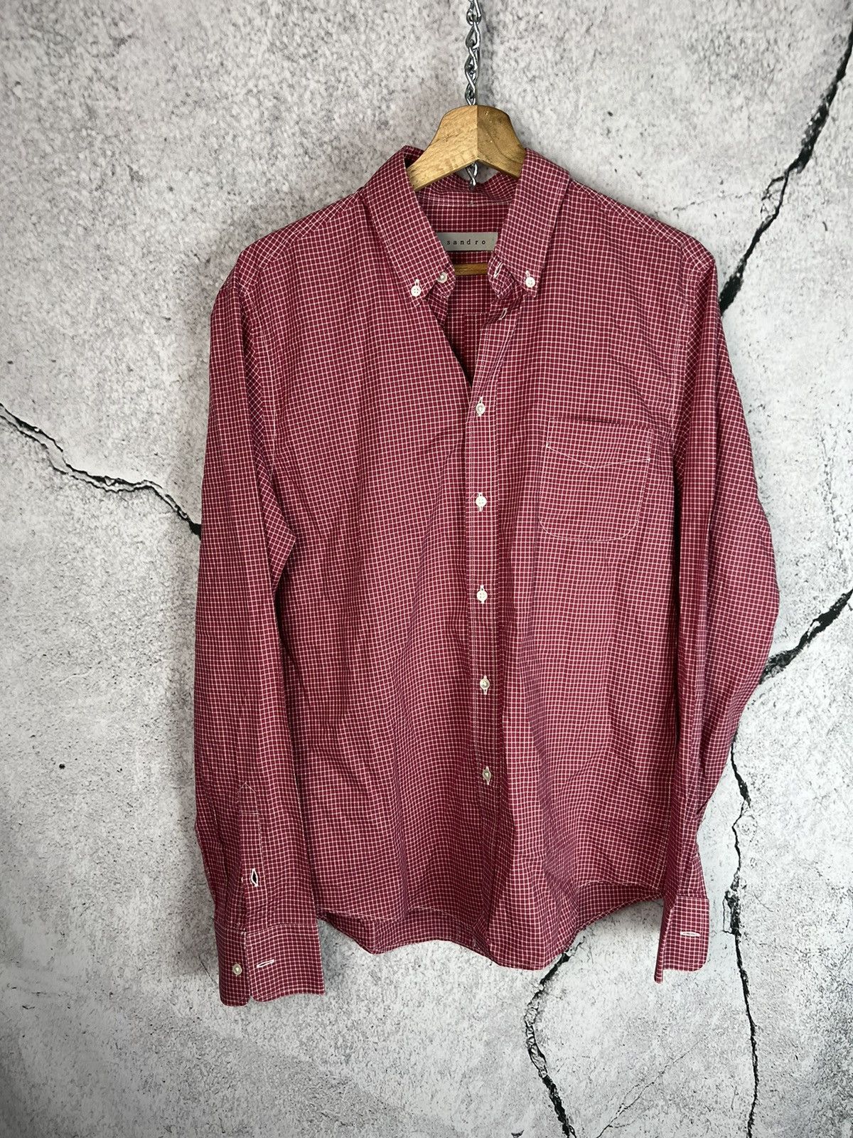Sandro Paris Plaid Button Up Plaid Shirt