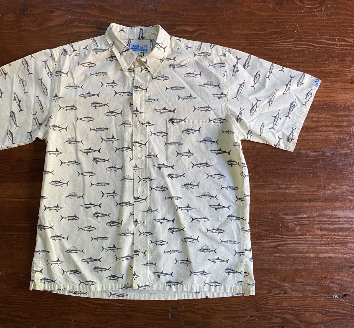 Vintage Vintage 80’s AFTCO Fish All Over Button Up Size US L / EU 52-54 / 3 - 1 Thumbnail