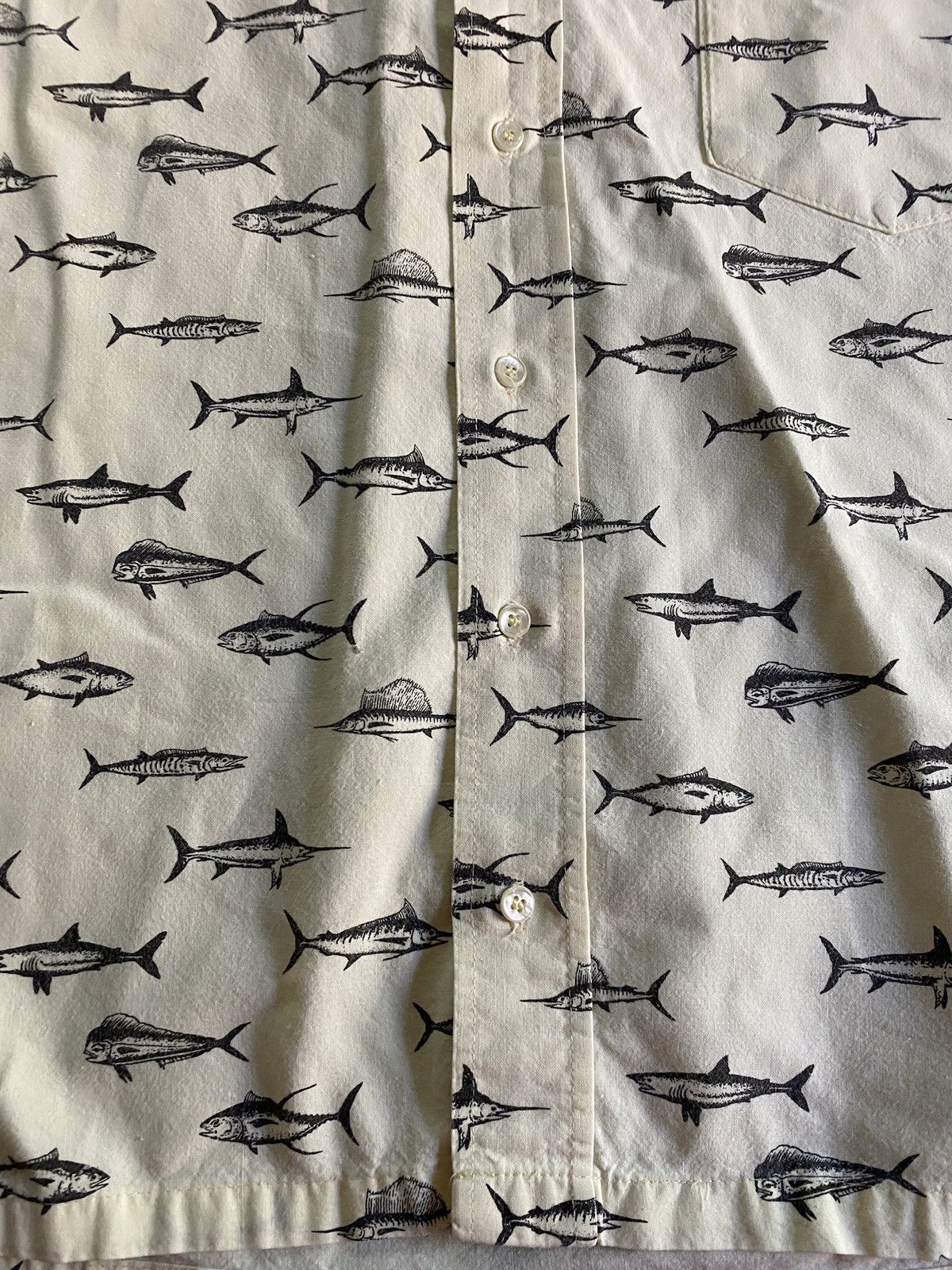 Vintage Vintage 80’s AFTCO Fish All Over Button Up Size US L / EU 52-54 / 3 - 3 Thumbnail