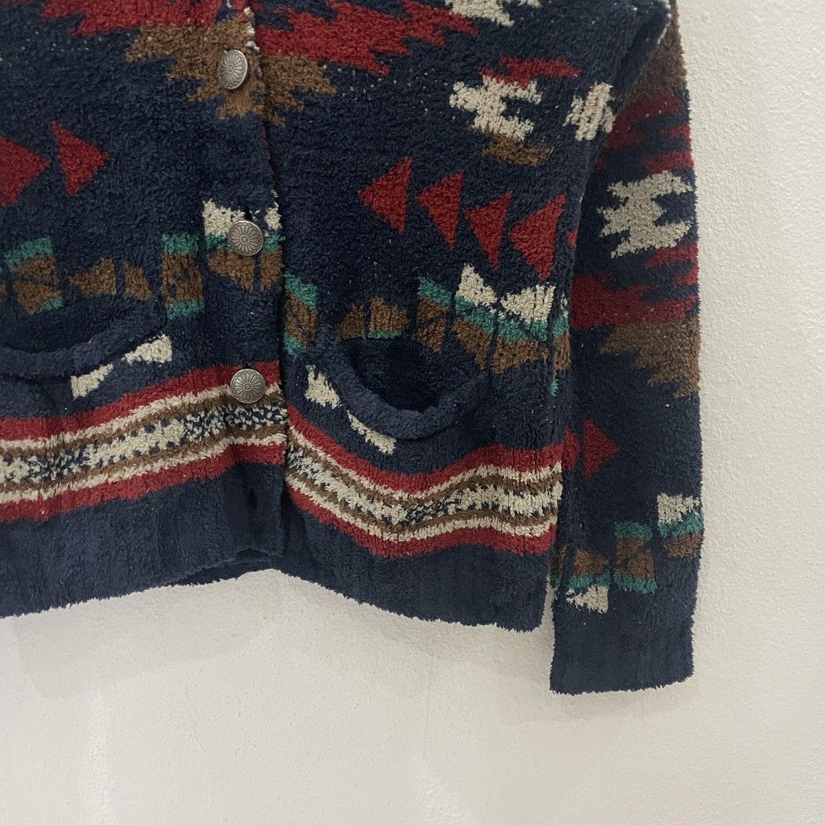 Chicos Vintage Titicaca Aztex Navajo Sherpa Fleece Jacket Size L / US 10 / IT 46 - 2 Thumbnail