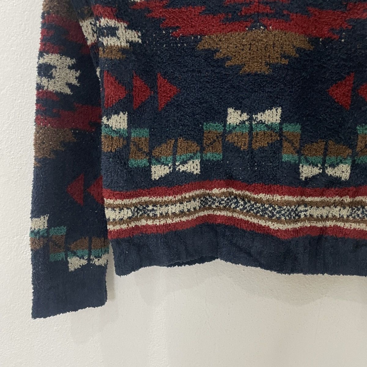 Chicos Vintage Titicaca Aztex Navajo Sherpa Fleece Jacket Size L / US 10 / IT 46 - 9 Thumbnail