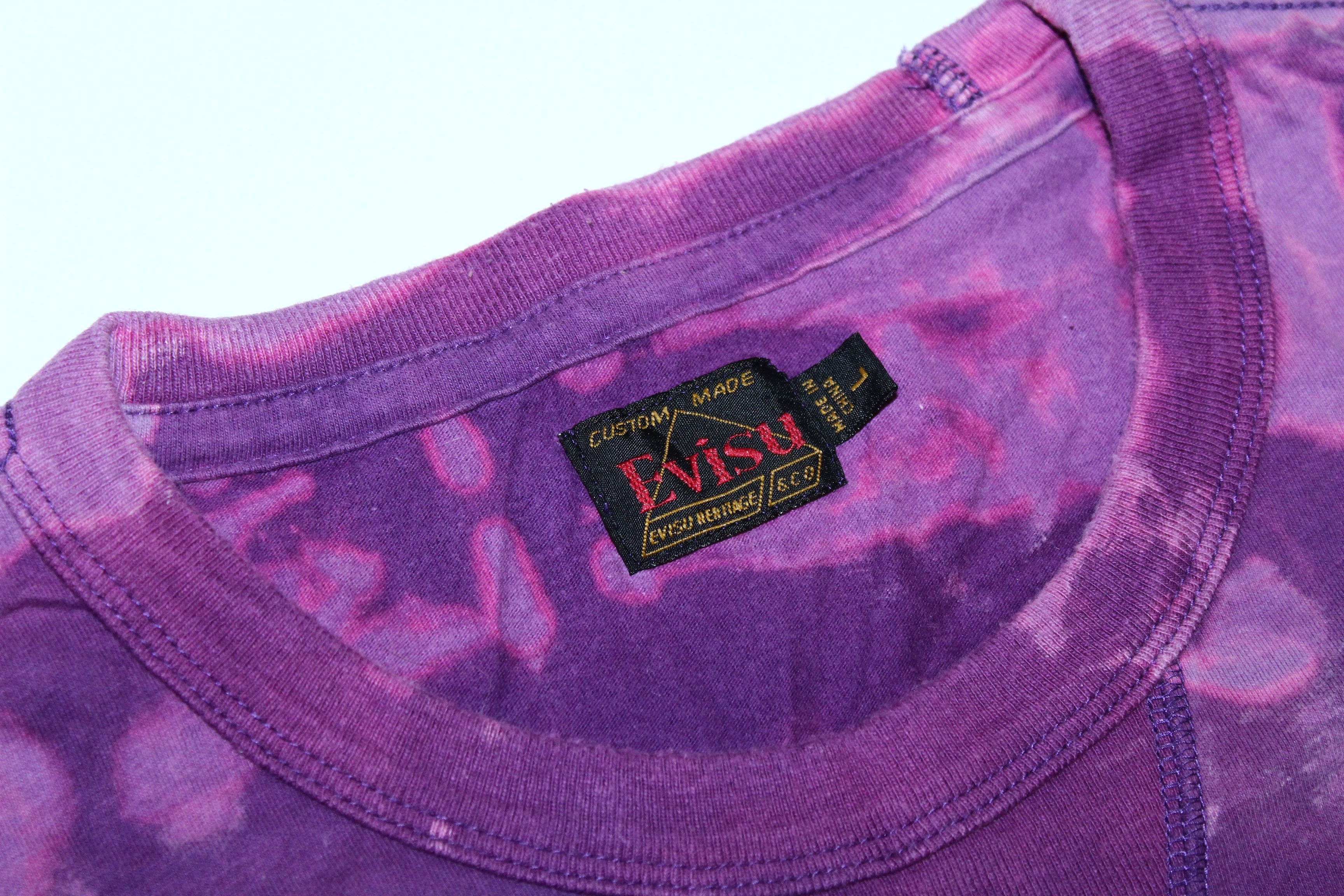 Vintage Vintage Evisu Denim Maniacs Fabric Dyed T-shirt Size US L / EU 52-54 / 3 - 3 Thumbnail
