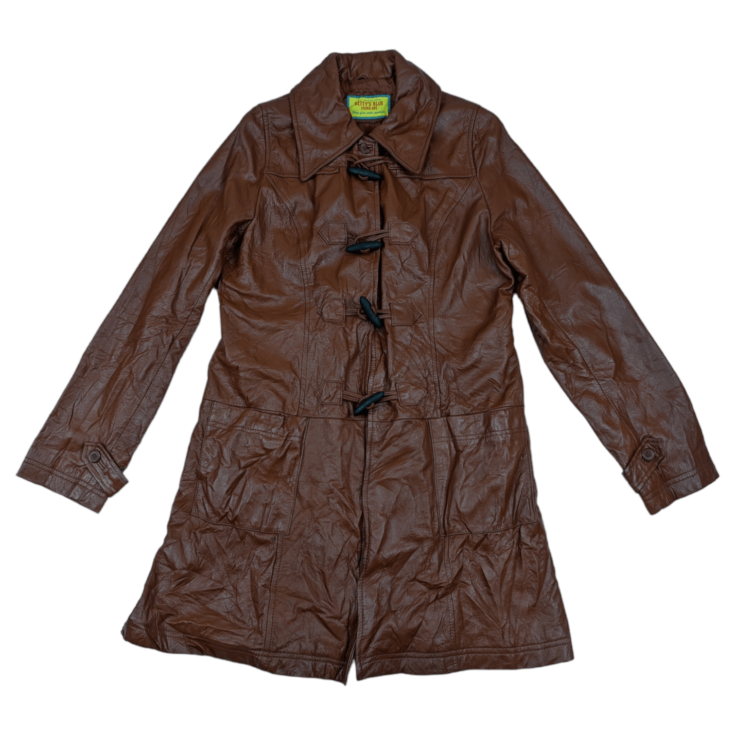 Japanese Brand BETTY BLUE Shinji Abe Cowhide Leather Jacket Trench Coat Size M / US 6-8 / IT 42-44 - 2 Thumbnail
