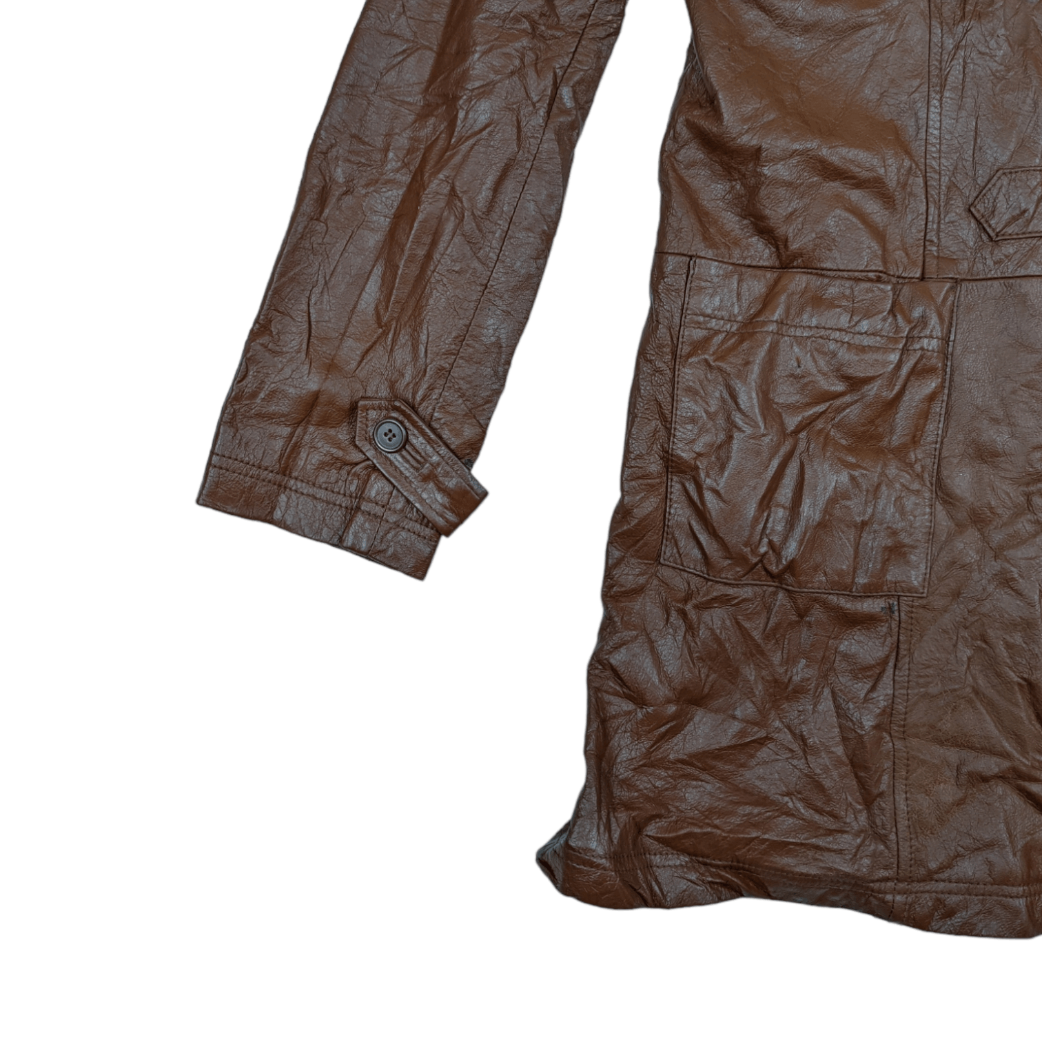 Japanese Brand BETTY BLUE Shinji Abe Cowhide Leather Jacket Trench Coat Size M / US 6-8 / IT 42-44 - 7 Thumbnail