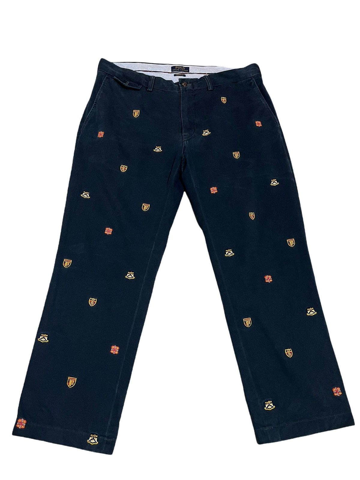 Designer × Polo Ralph Lauren Polo Ralph Lauren Embroidered Cotton Chino Patch Full Pants Size US 36 / EU 52 - 3 Thumbnail