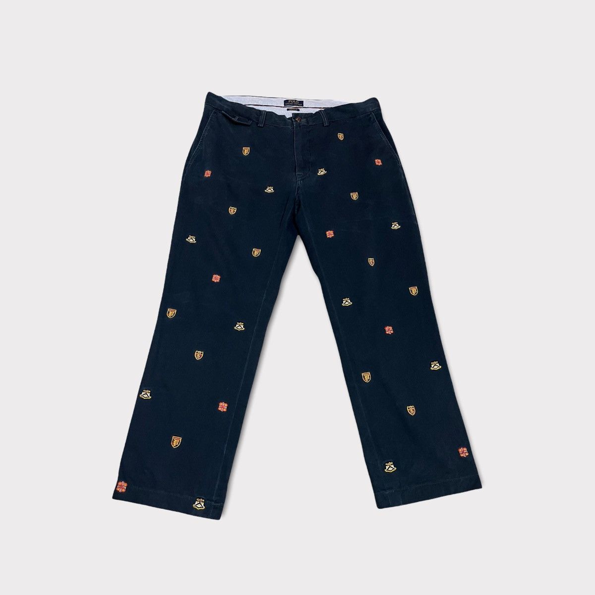 Designer × Polo Ralph Lauren Polo Ralph Lauren Embroidered Cotton Chino Patch Full Pants Size US 36 / EU 52 - 1 Thumbnail