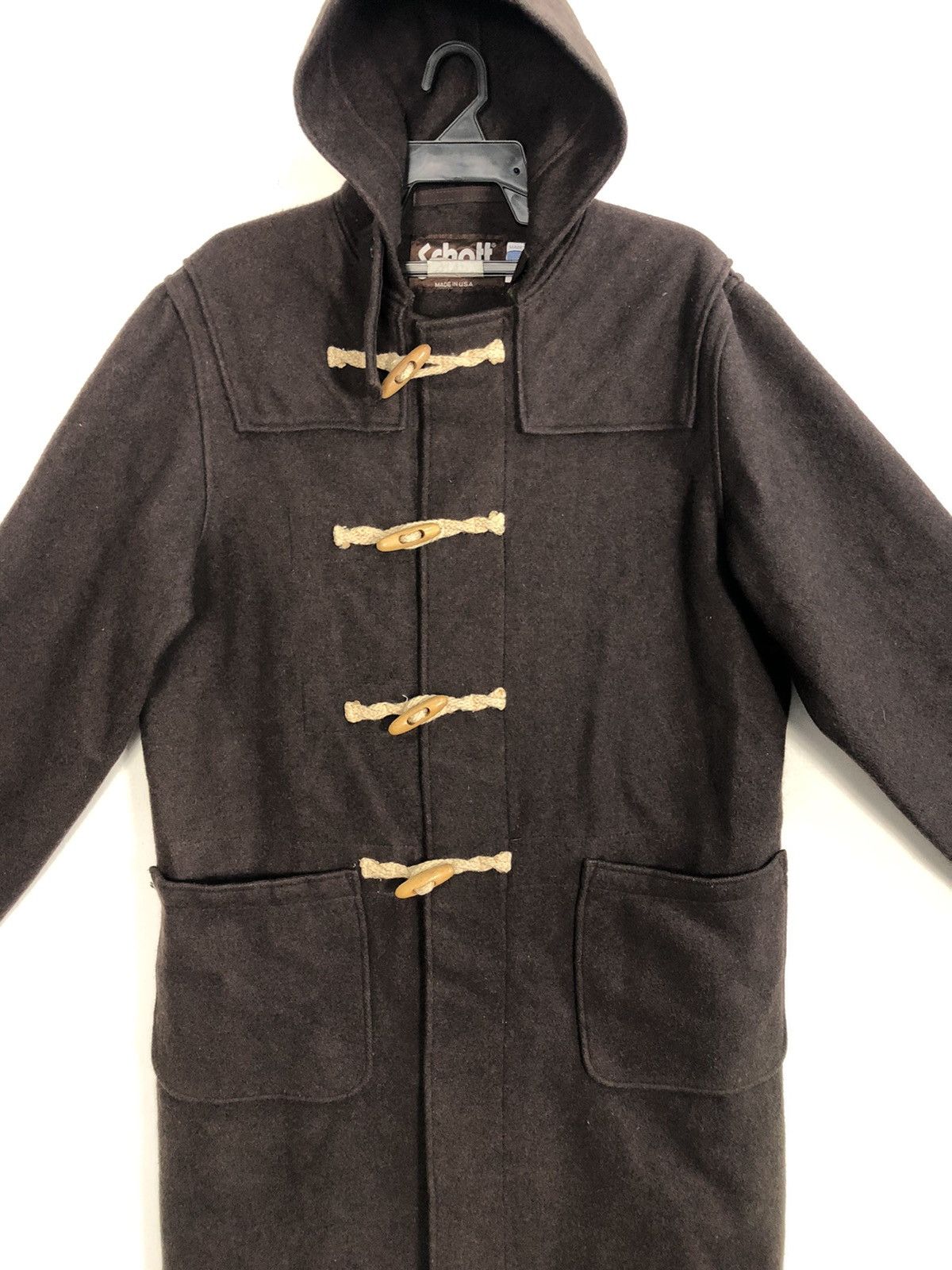 Schott × Vintage Hype 90s Padded Schott Made In Usa Duffel Jacket Hooded Size US L / EU 52-54 / 3 - 3 Thumbnail