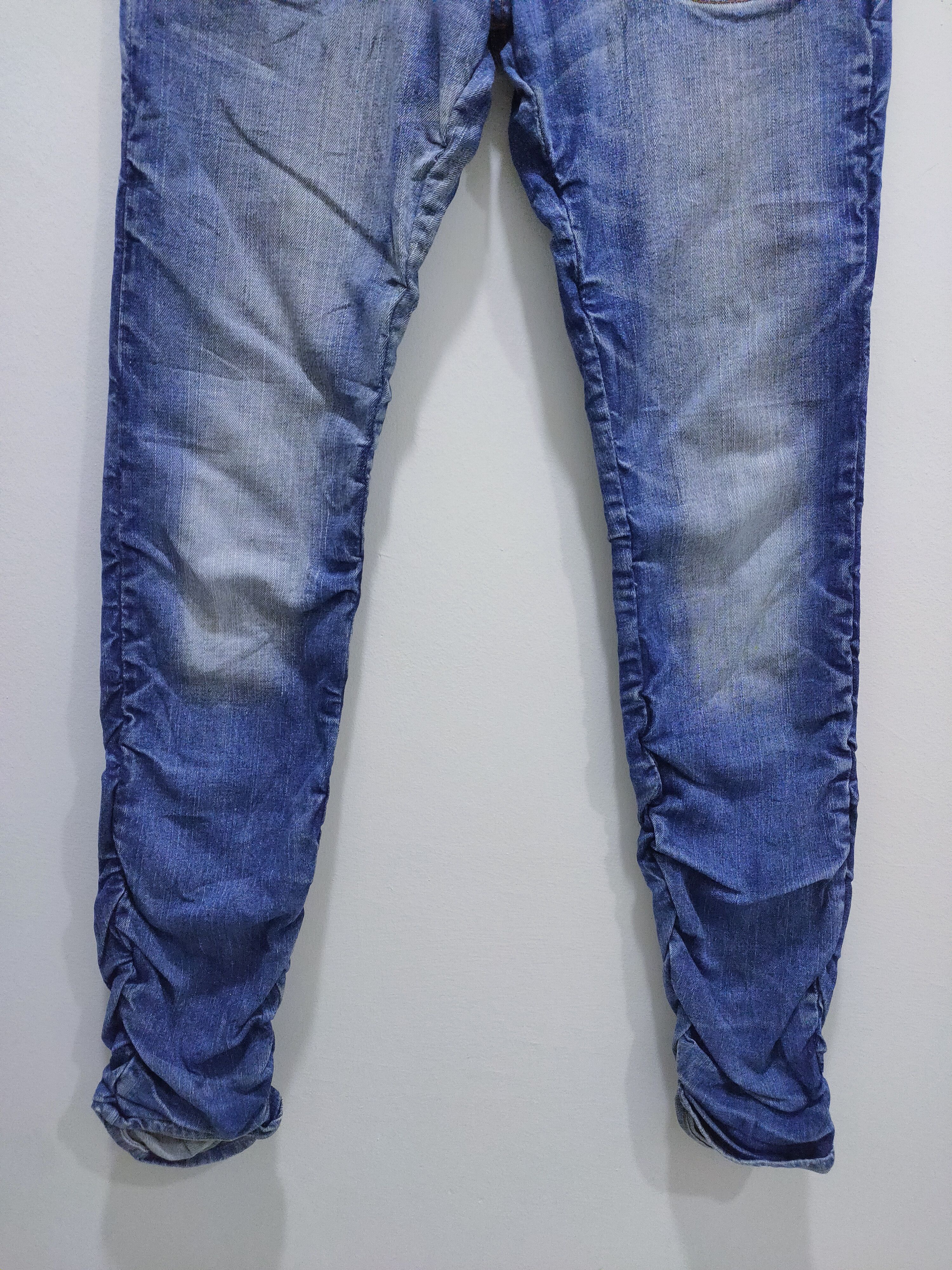 Seditionaries DOMINATE Handcraft Spring Leg Wrinkle Baggy Patchwork Jeans Size US 32 / EU 48 - 5 Thumbnail