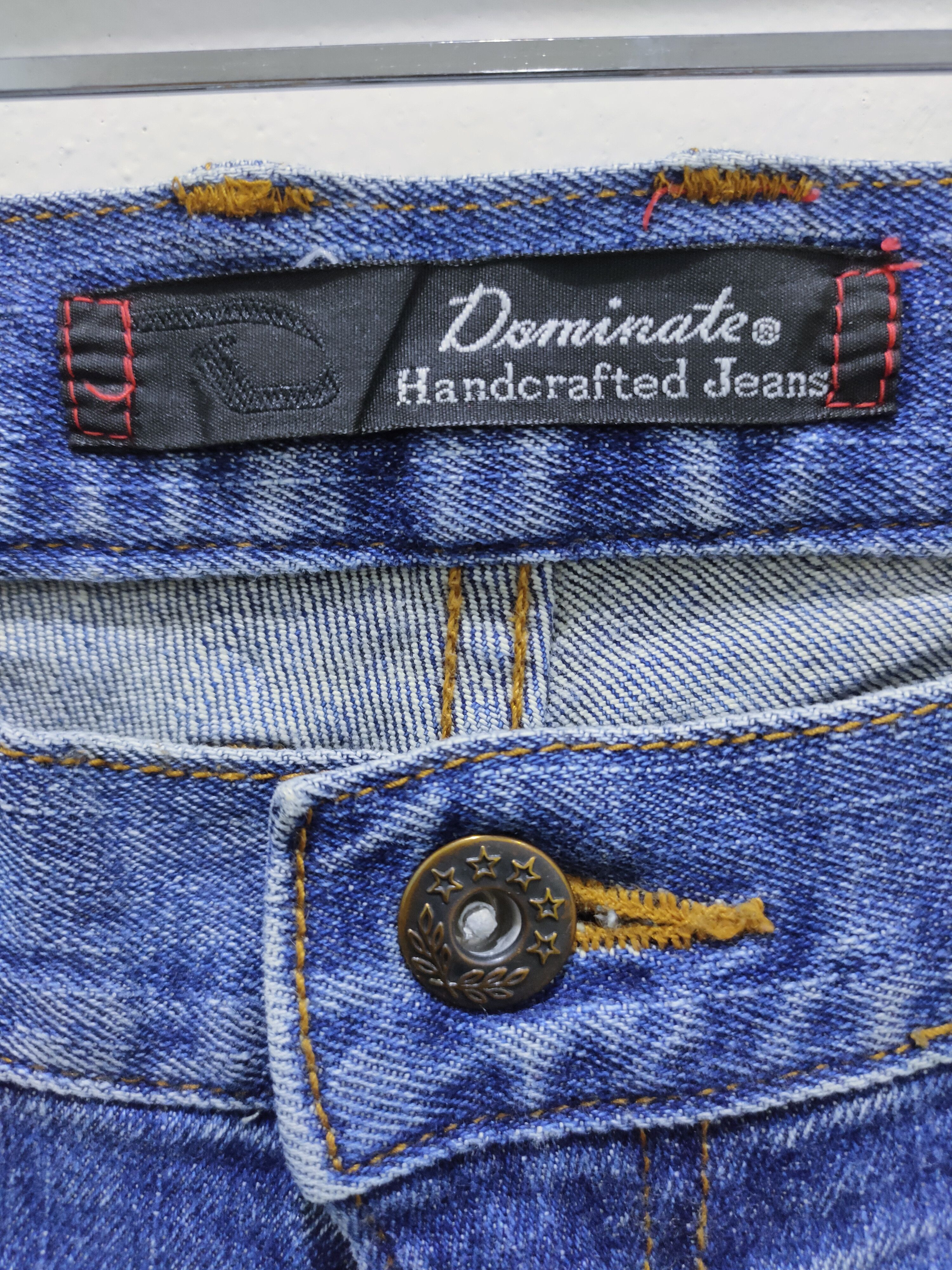 Seditionaries DOMINATE Handcraft Spring Leg Wrinkle Baggy Patchwork Jeans Size US 32 / EU 48 - 13 Thumbnail