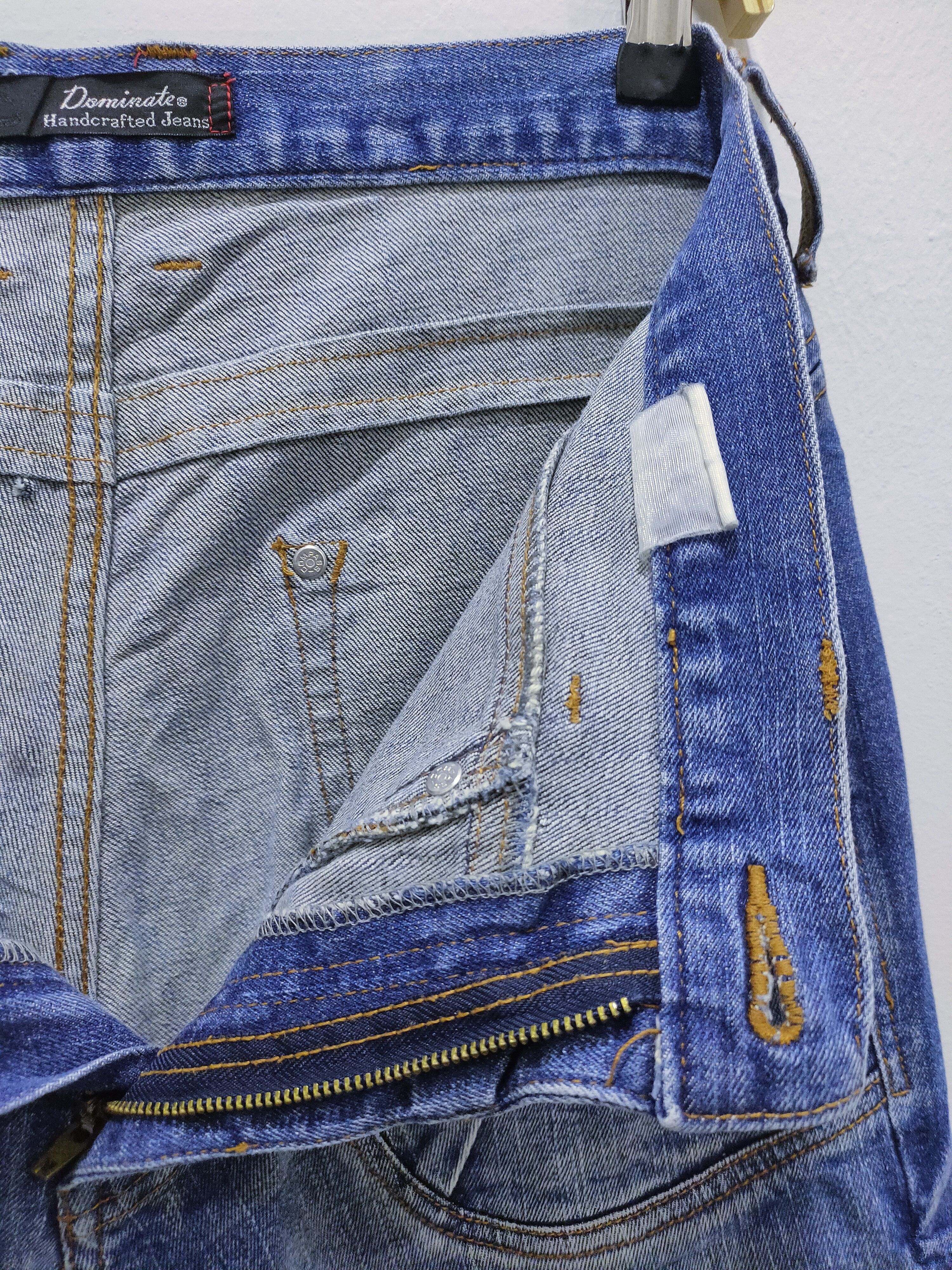 Seditionaries DOMINATE Handcraft Spring Leg Wrinkle Baggy Patchwork Jeans Size US 32 / EU 48 - 23 Thumbnail