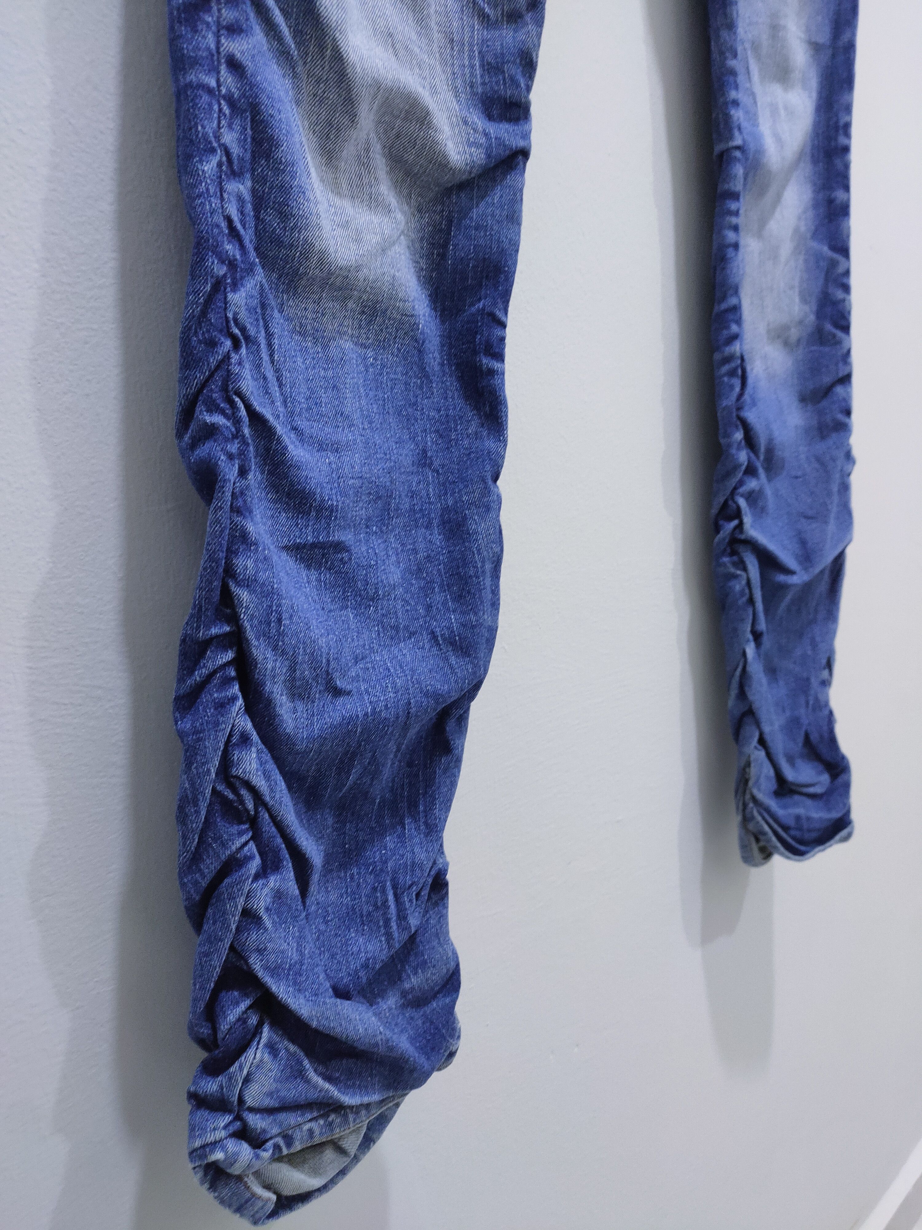 Seditionaries DOMINATE Handcraft Spring Leg Wrinkle Baggy Patchwork Jeans Size US 32 / EU 48 - 11 Thumbnail