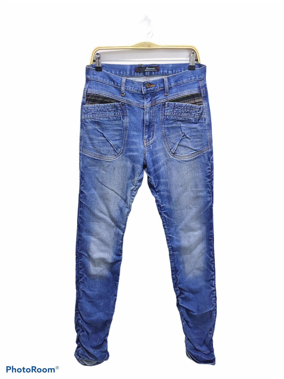 Seditionaries DOMINATE Handcraft Spring Leg Wrinkle Baggy Patchwork Jeans Size US 32 / EU 48 - 1 Thumbnail