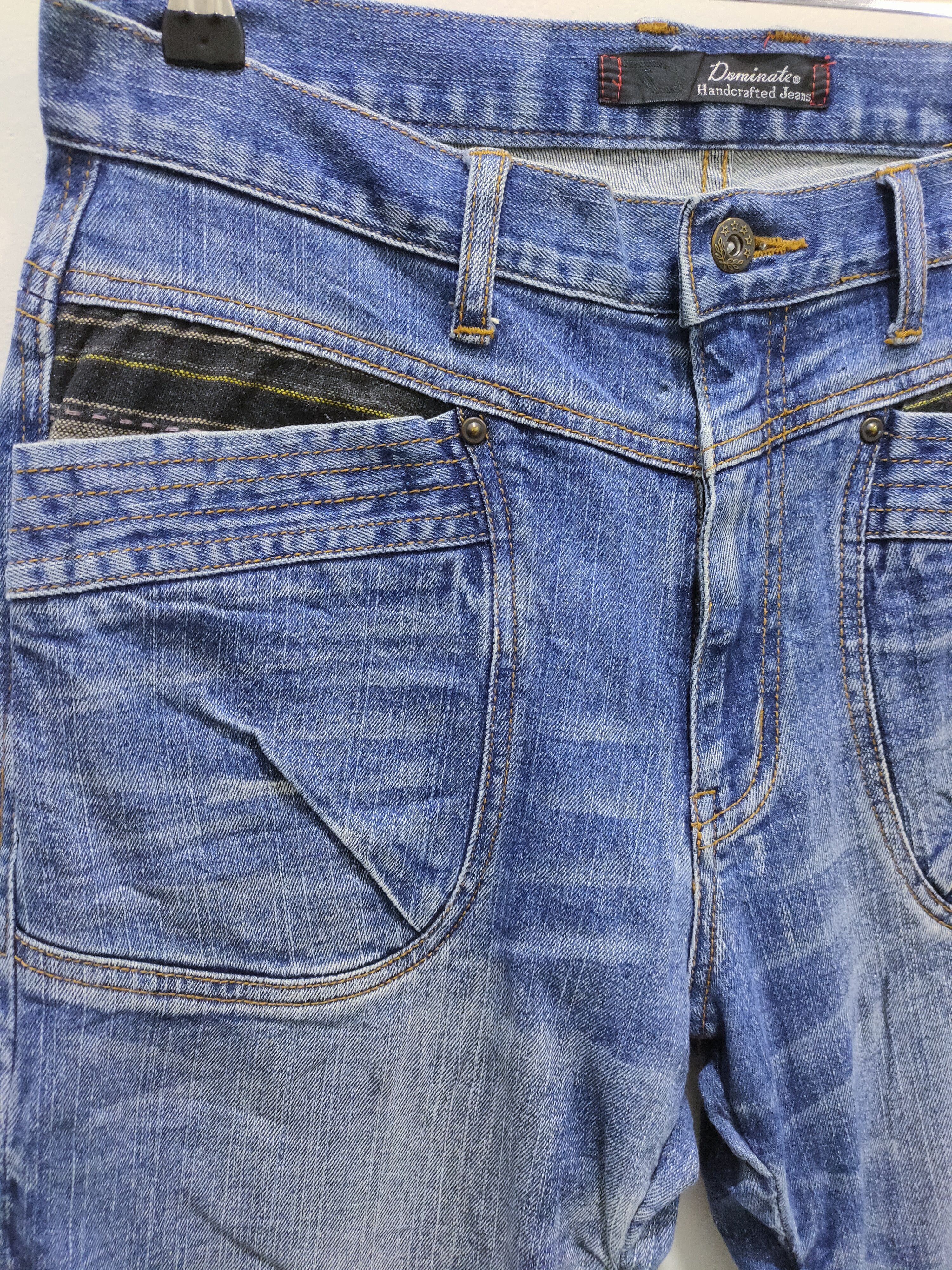 Seditionaries DOMINATE Handcraft Spring Leg Wrinkle Baggy Patchwork Jeans Size US 32 / EU 48 - 7 Thumbnail