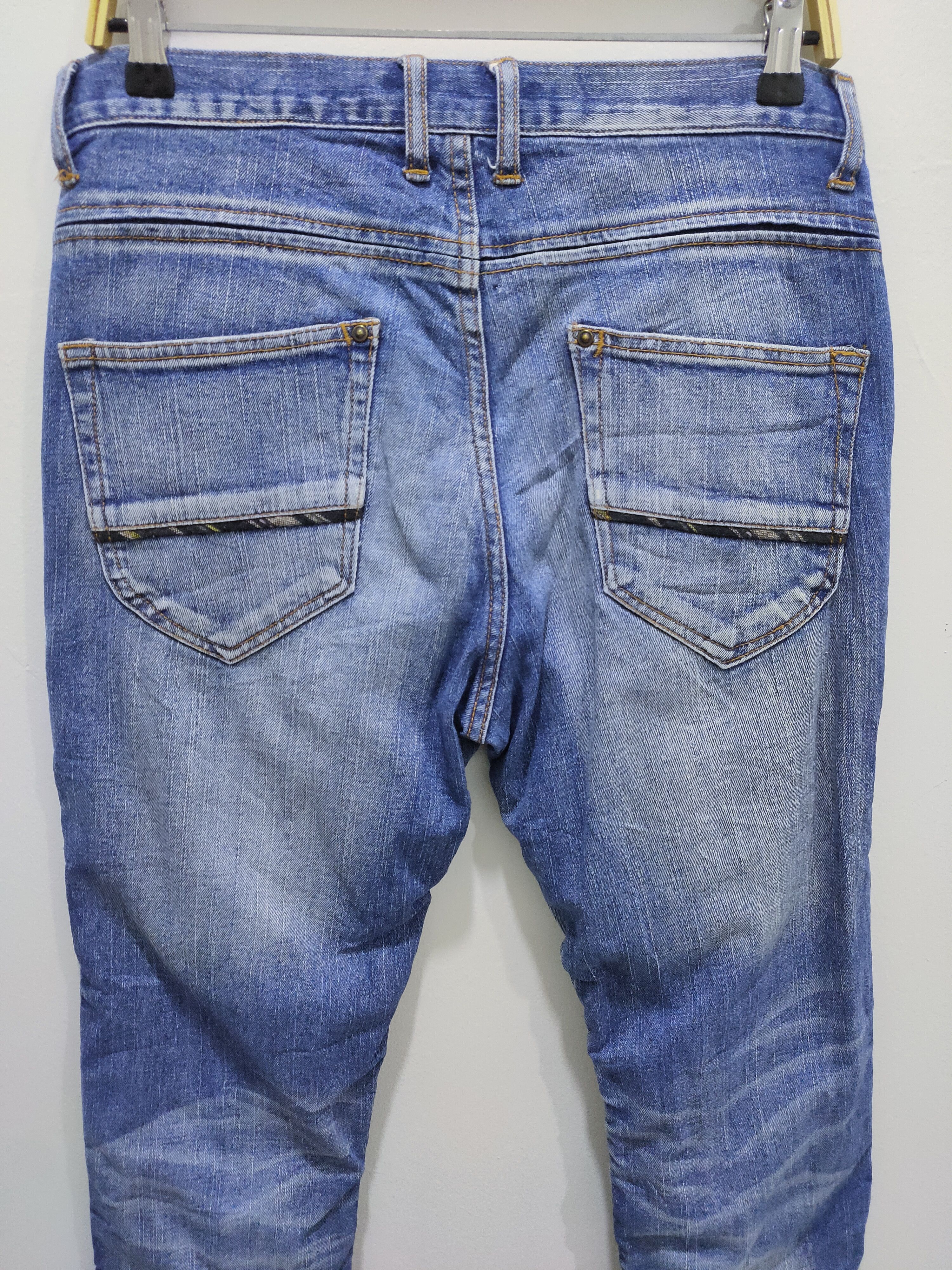 Seditionaries DOMINATE Handcraft Spring Leg Wrinkle Baggy Patchwork Jeans Size US 32 / EU 48 - 14 Thumbnail