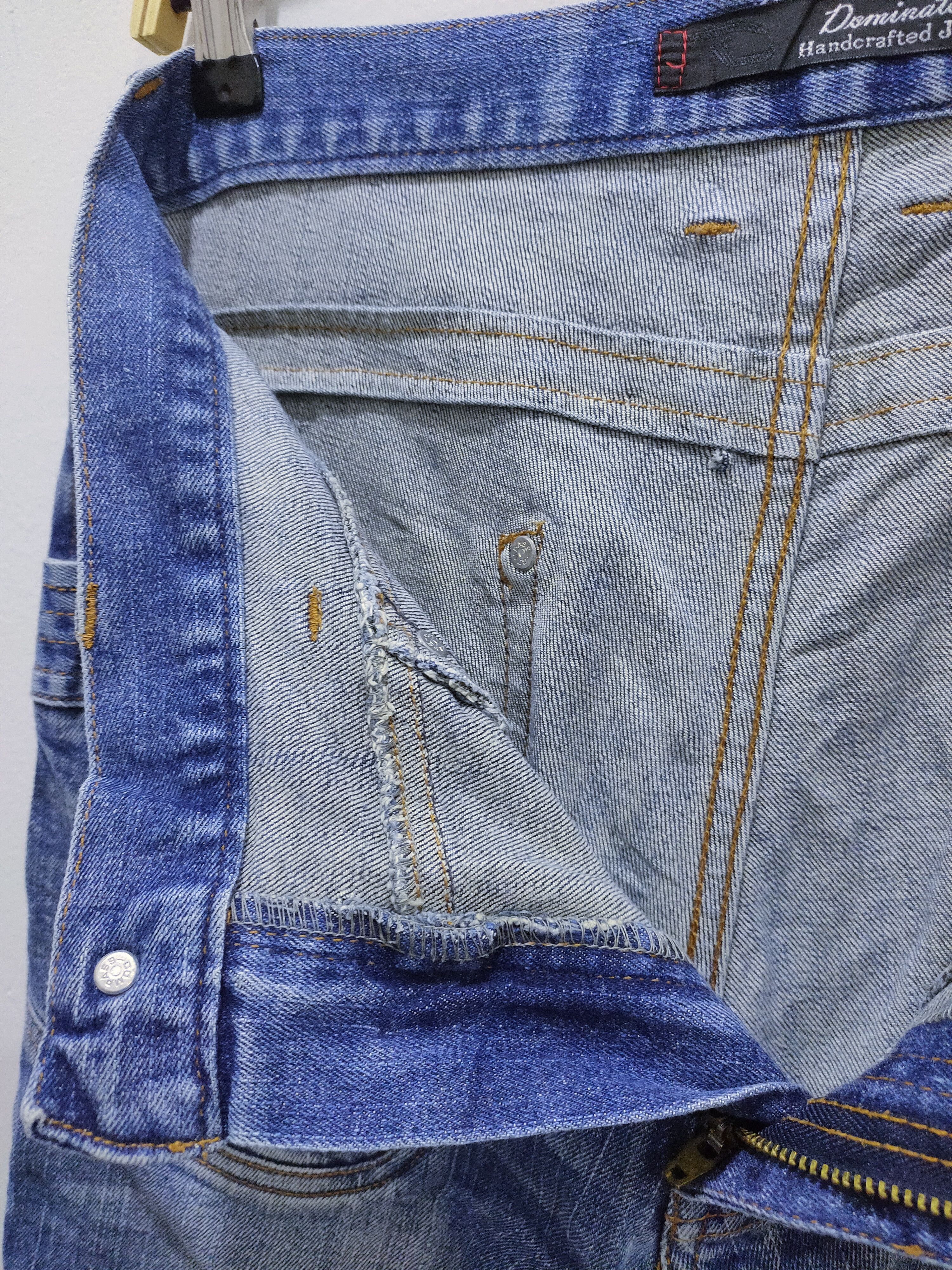 Seditionaries DOMINATE Handcraft Spring Leg Wrinkle Baggy Patchwork Jeans Size US 32 / EU 48 - 22 Thumbnail