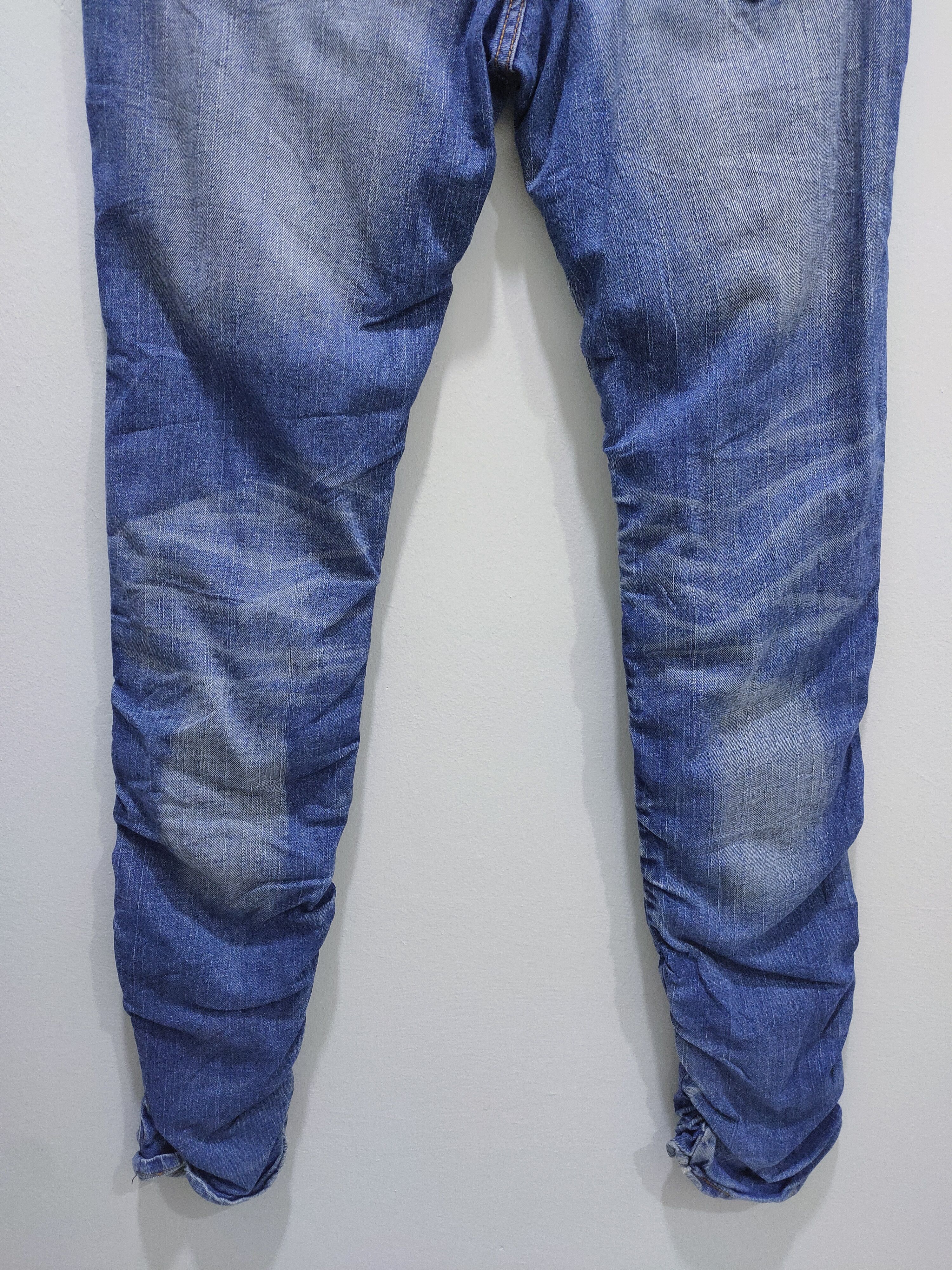 Seditionaries DOMINATE Handcraft Spring Leg Wrinkle Baggy Patchwork Jeans Size US 32 / EU 48 - 15 Thumbnail