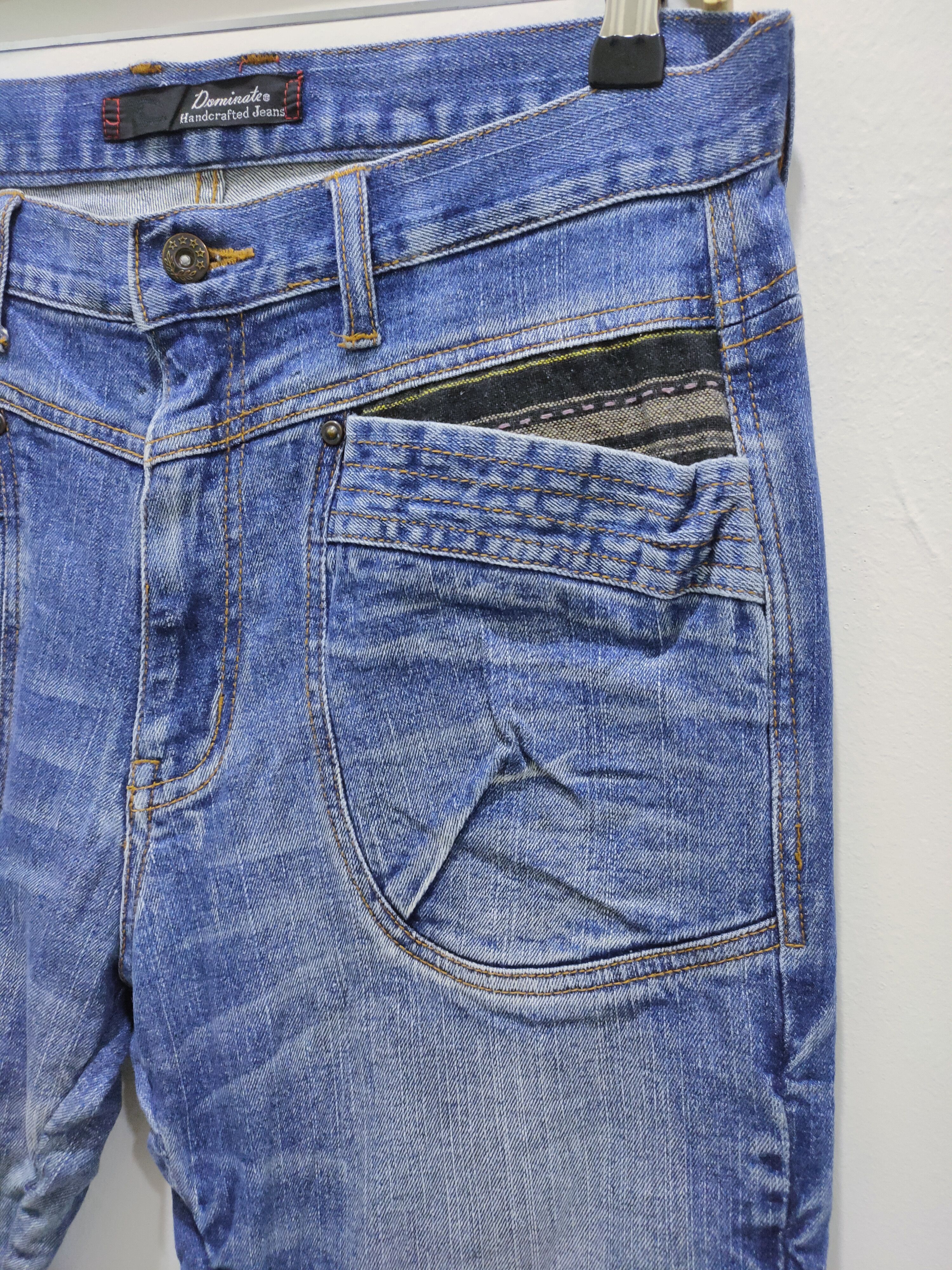 Seditionaries DOMINATE Handcraft Spring Leg Wrinkle Baggy Patchwork Jeans Size US 32 / EU 48 - 9 Thumbnail
