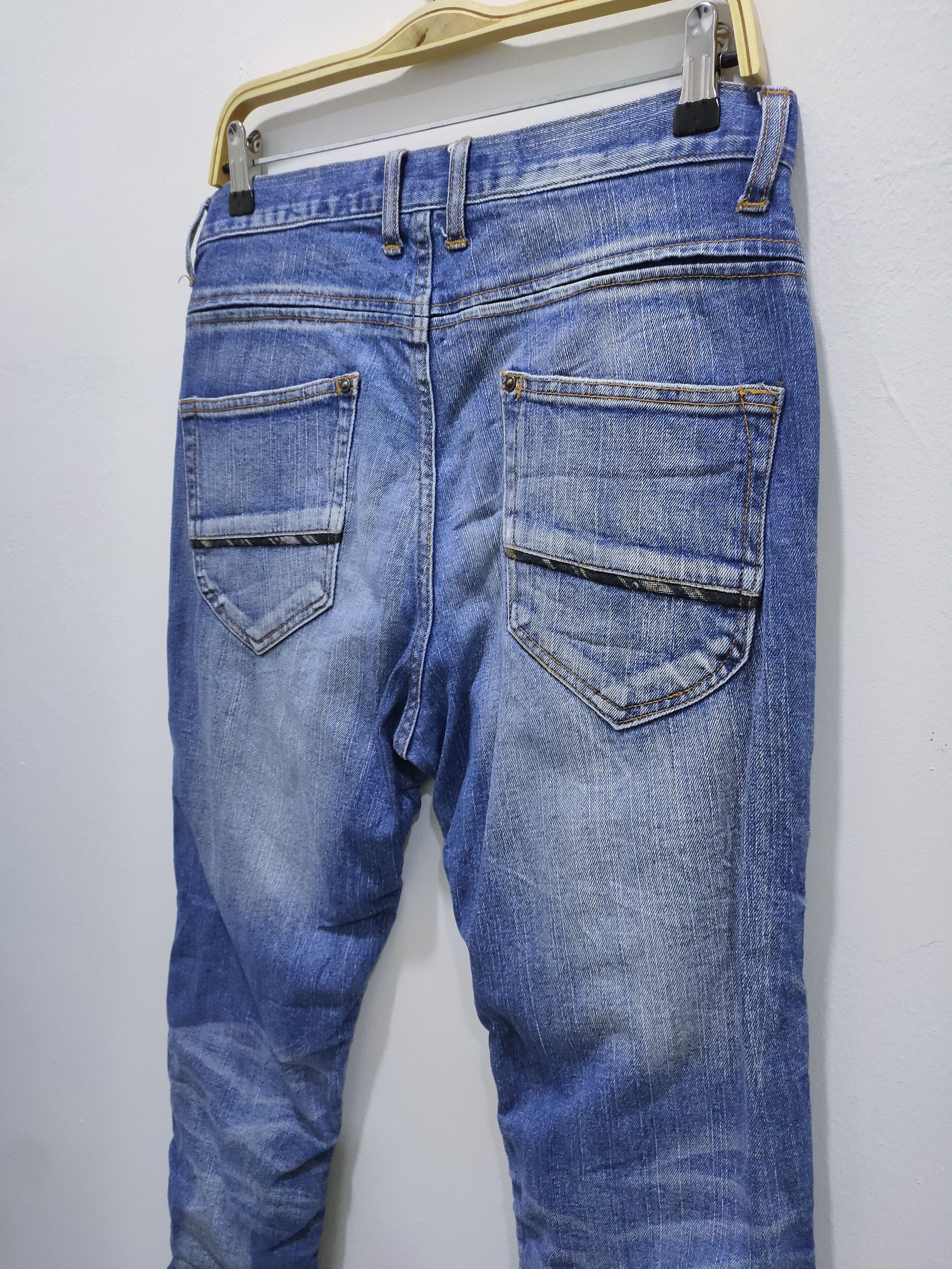 Seditionaries DOMINATE Handcraft Spring Leg Wrinkle Baggy Patchwork Jeans Size US 32 / EU 48 - 19 Thumbnail