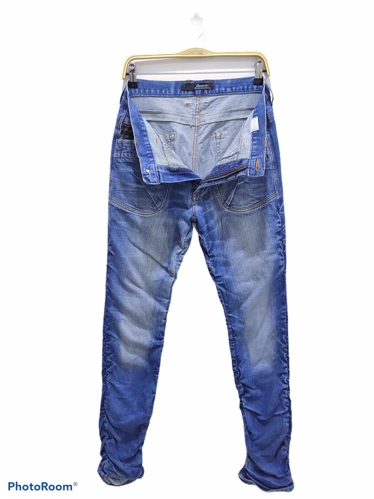 Seditionaries DOMINATE Handcraft Spring Leg Wrinkle Baggy Patchwork Jeans Size US 32 / EU 48 - 3 Thumbnail