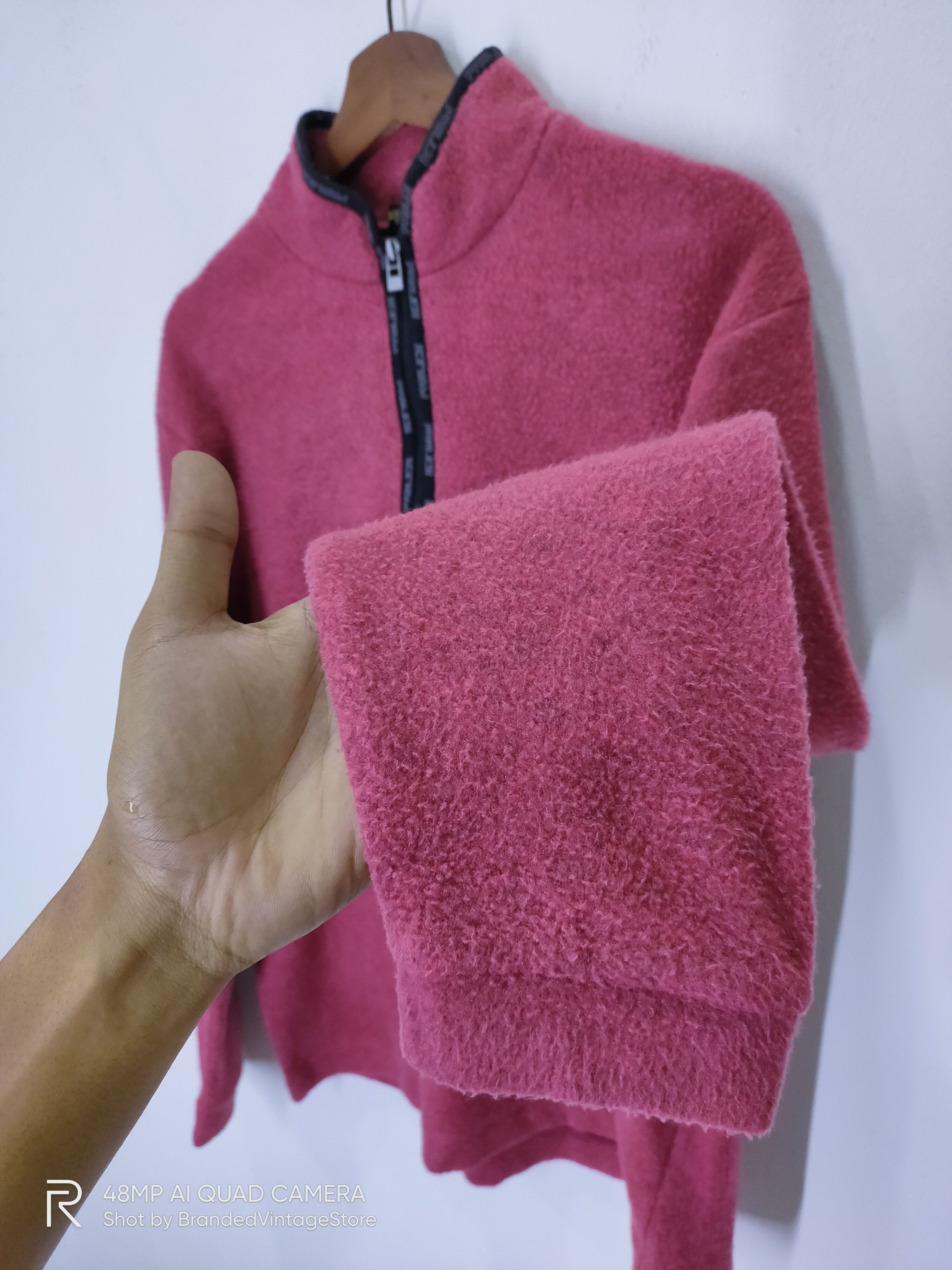 Japanese Brand Vintage FABLICE Mohair Wool Fleece Half Zipper Sweatshirt Size US M / EU 48-50 / 2 - 7 Thumbnail