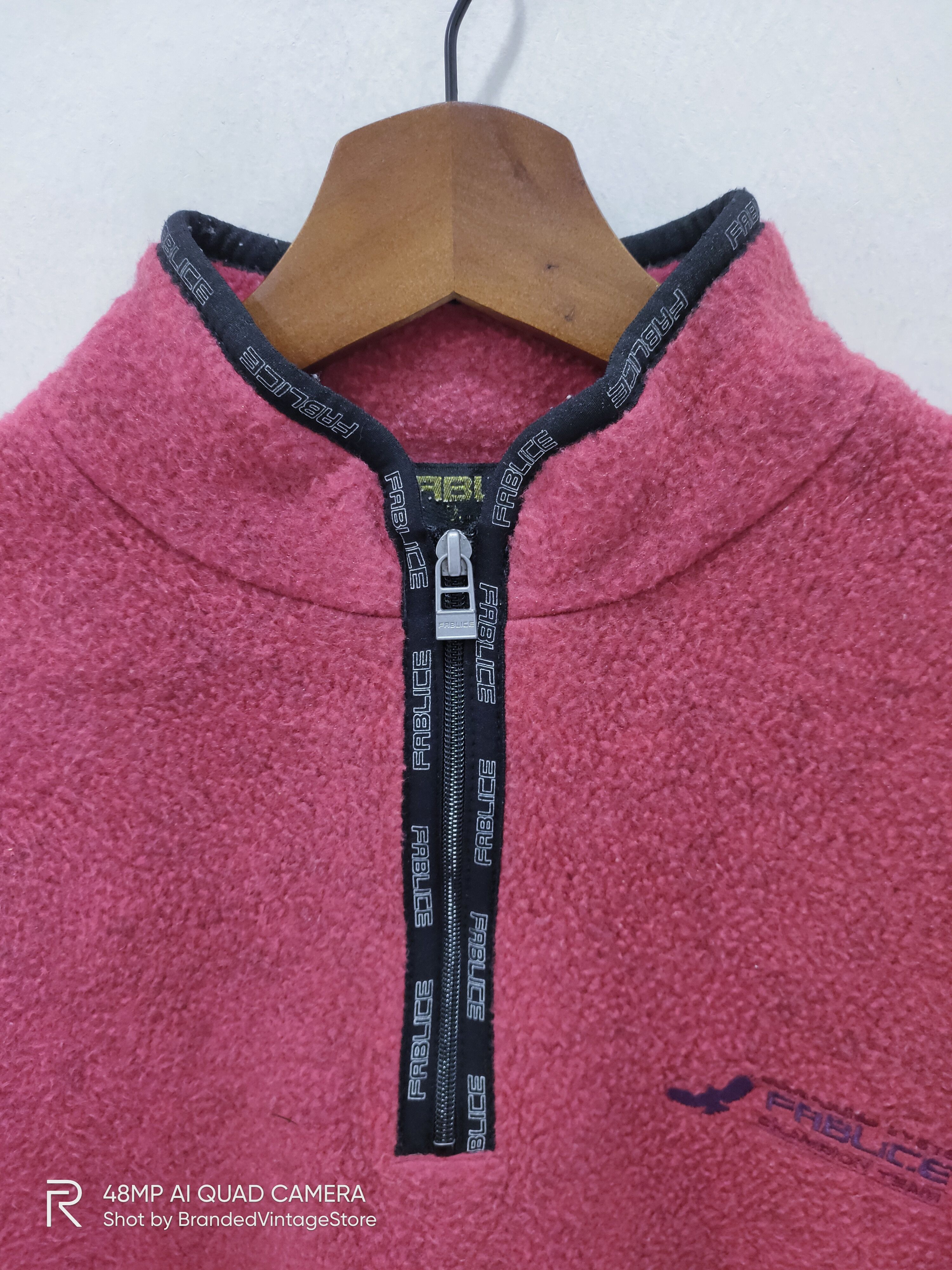 Japanese Brand Vintage FABLICE Mohair Wool Fleece Half Zipper Sweatshirt Size US M / EU 48-50 / 2 - 3 Thumbnail