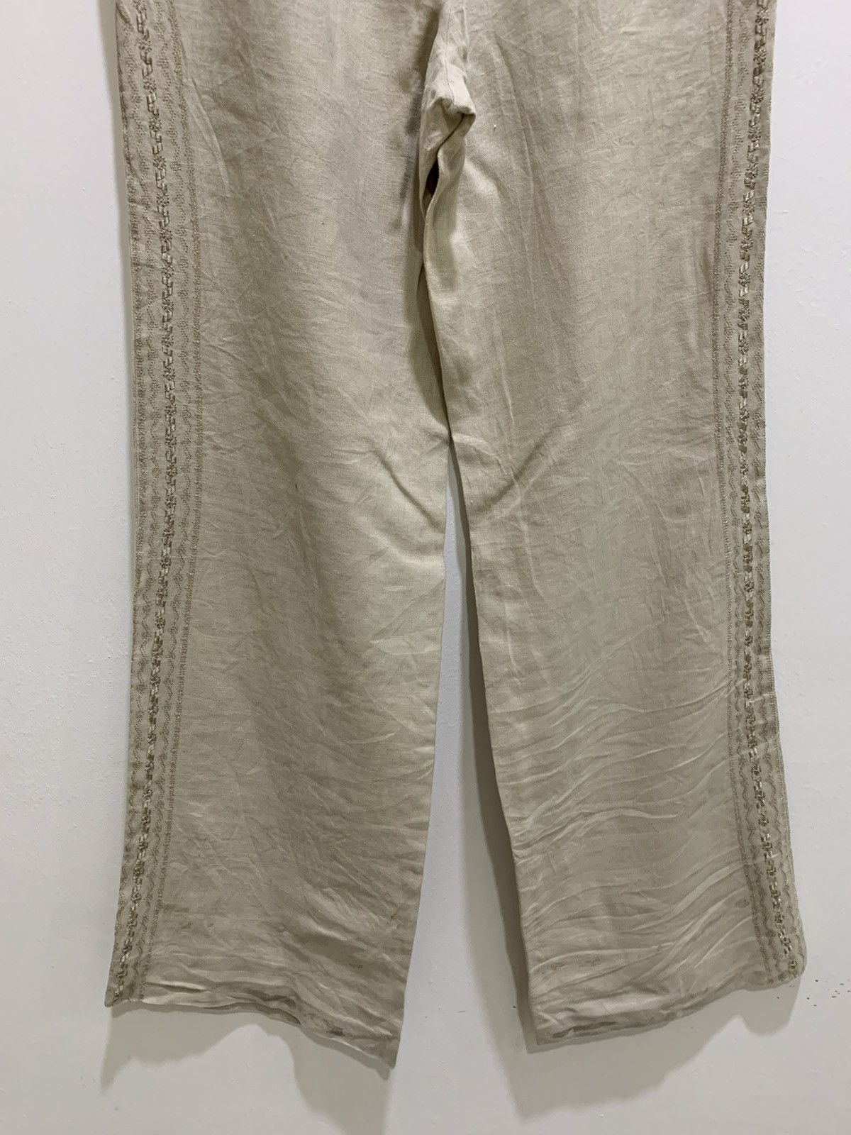 Japanese Brand × Zara ZARA Linen Side Embroidery Handcraft Flared Sleepwear Pant Size 34" / US 12 / IT 48 - 11 Thumbnail