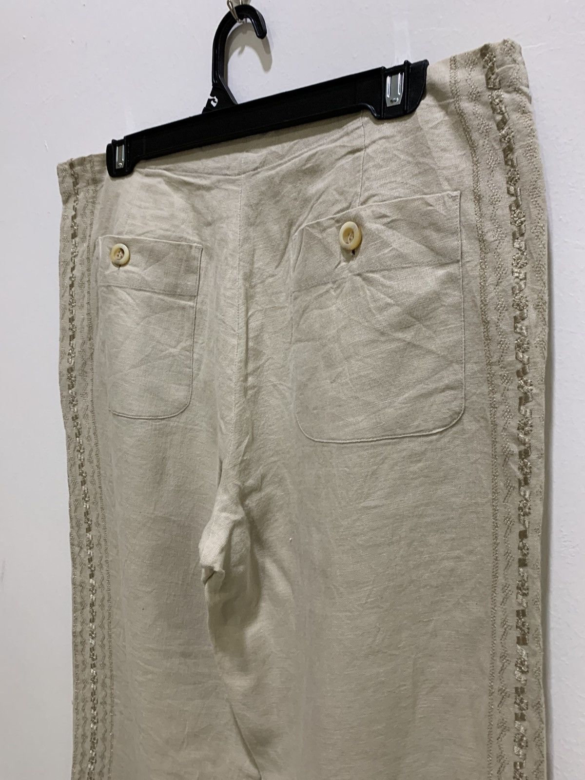 Japanese Brand × Zara ZARA Linen Side Embroidery Handcraft Flared Sleepwear Pant Size 34" / US 12 / IT 48 - 13 Thumbnail