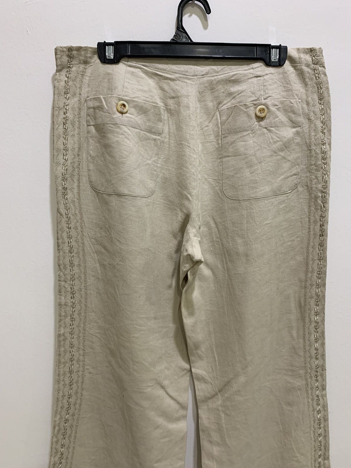 Japanese Brand × Zara ZARA Linen Side Embroidery Handcraft Flared Sleepwear Pant Size 34" / US 12 / IT 48 - 10 Thumbnail