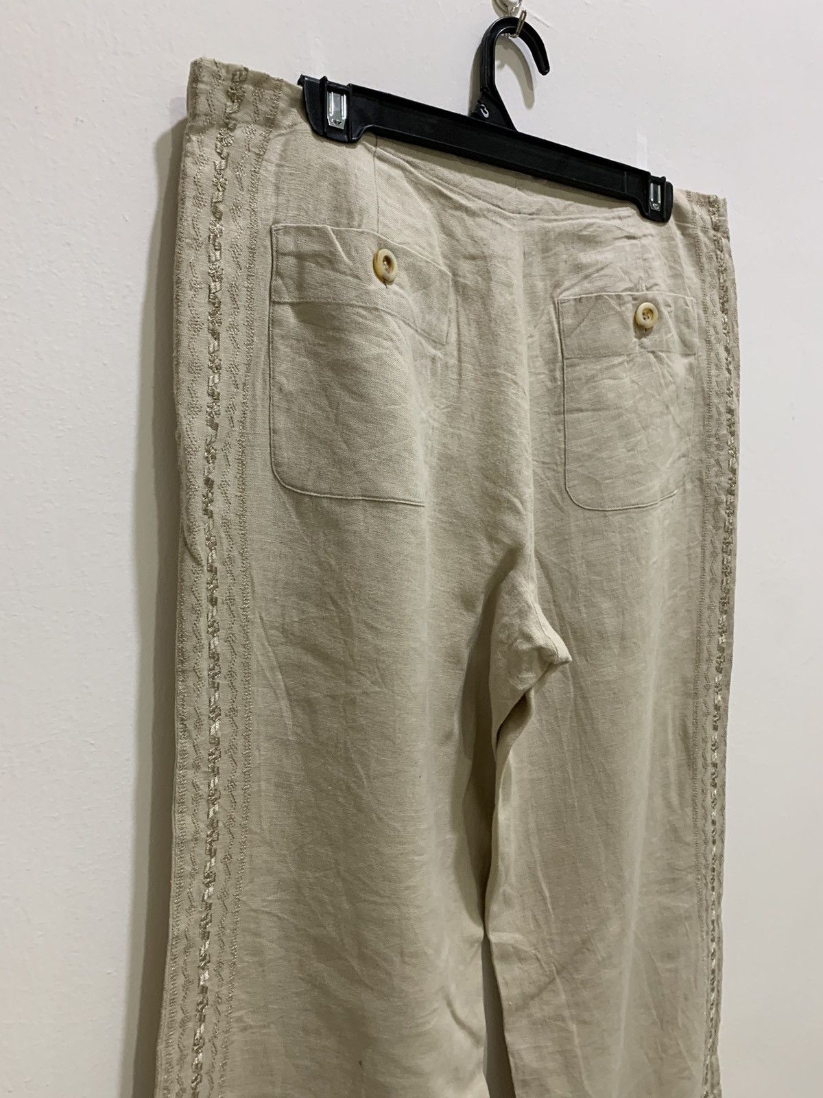 Japanese Brand × Zara ZARA Linen Side Embroidery Handcraft Flared Sleepwear Pant Size 34" / US 12 / IT 48 - 12 Thumbnail