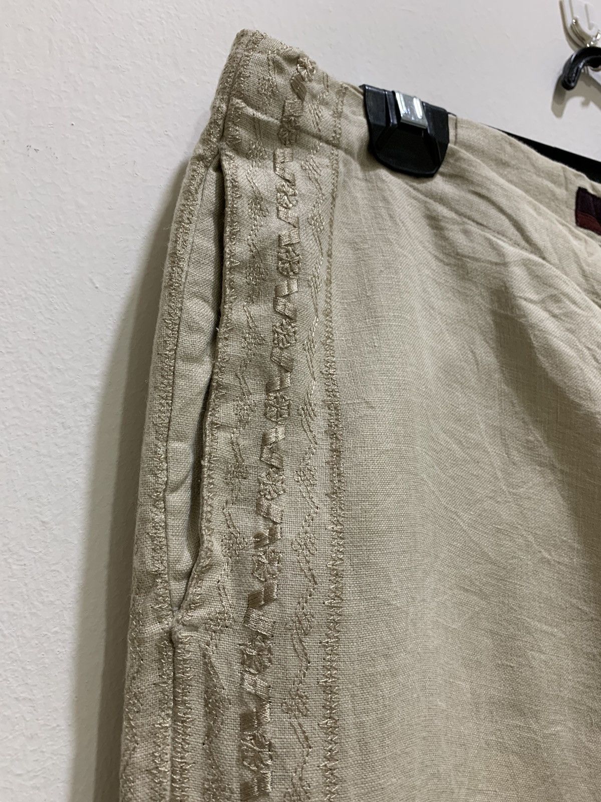 Japanese Brand × Zara ZARA Linen Side Embroidery Handcraft Flared Sleepwear Pant Size 34" / US 12 / IT 48 - 8 Thumbnail