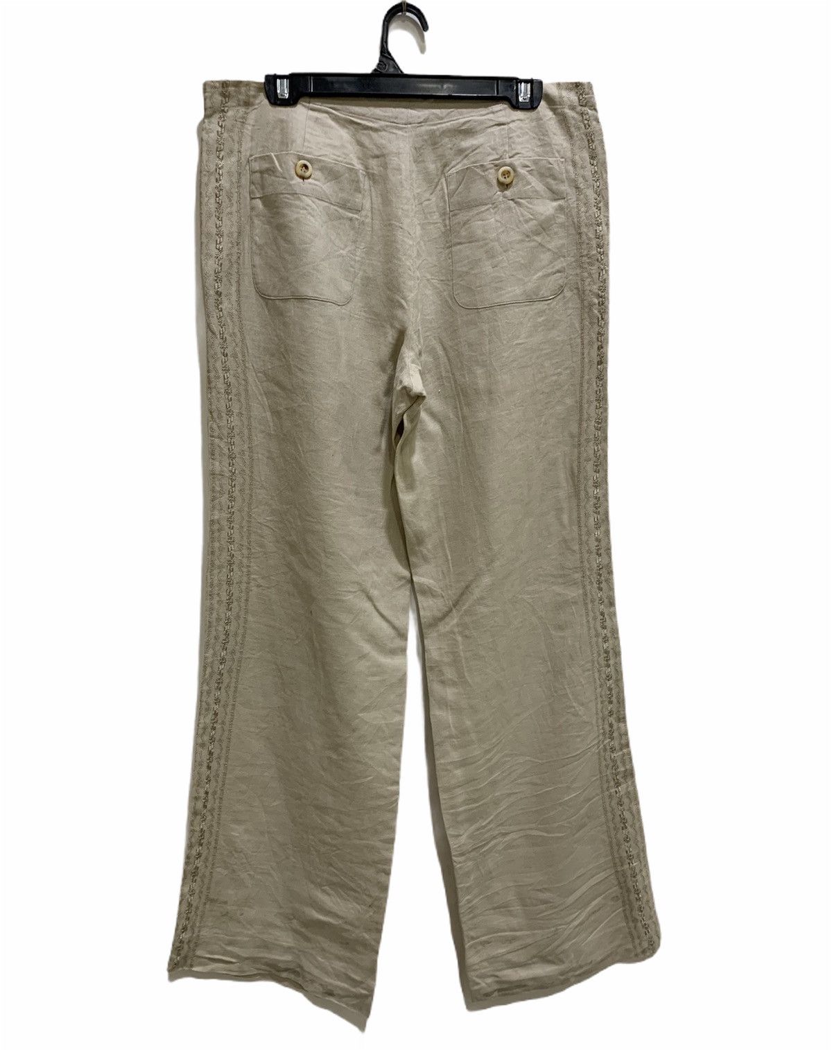 Japanese Brand × Zara ZARA Linen Side Embroidery Handcraft Flared Sleepwear Pant Size 34" / US 12 / IT 48 - 2 Thumbnail