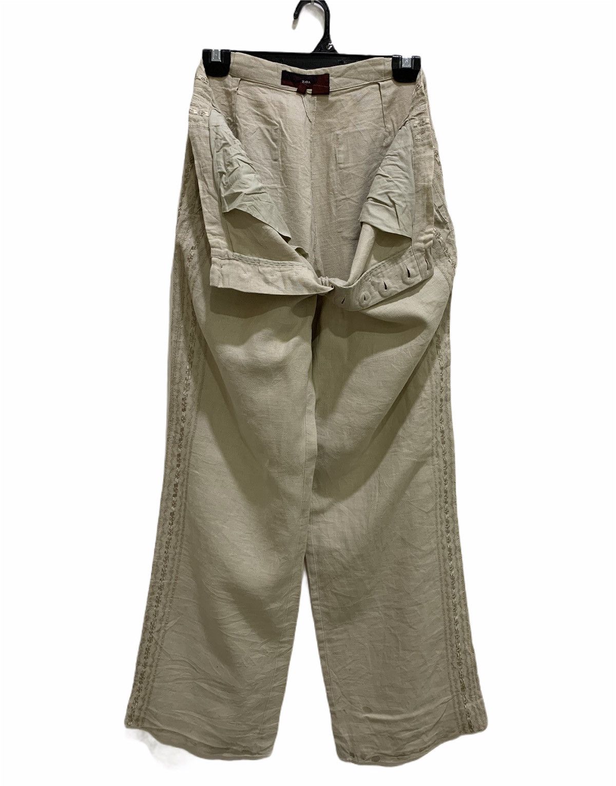 Japanese Brand × Zara ZARA Linen Side Embroidery Handcraft Flared Sleepwear Pant Size 34" / US 12 / IT 48 - 3 Thumbnail