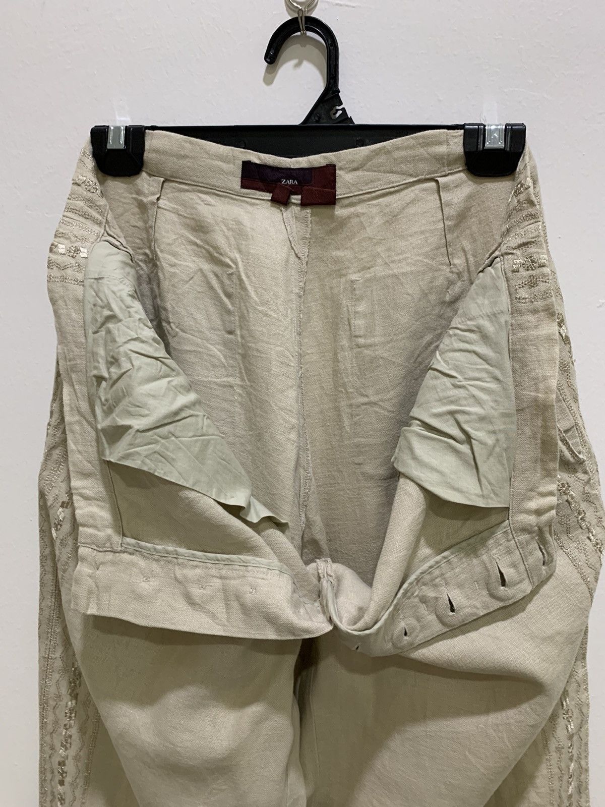 Japanese Brand × Zara ZARA Linen Side Embroidery Handcraft Flared Sleepwear Pant Size 34" / US 12 / IT 48 - 15 Thumbnail