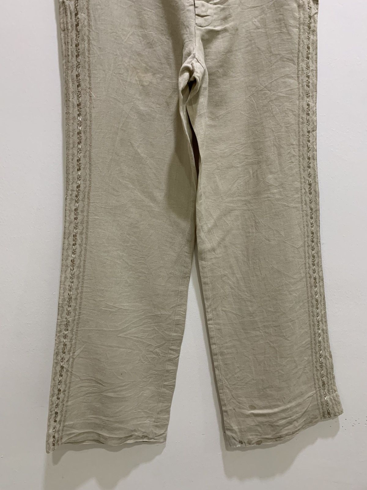 Japanese Brand × Zara ZARA Linen Side Embroidery Handcraft Flared Sleepwear Pant Size 34" / US 12 / IT 48 - 5 Thumbnail