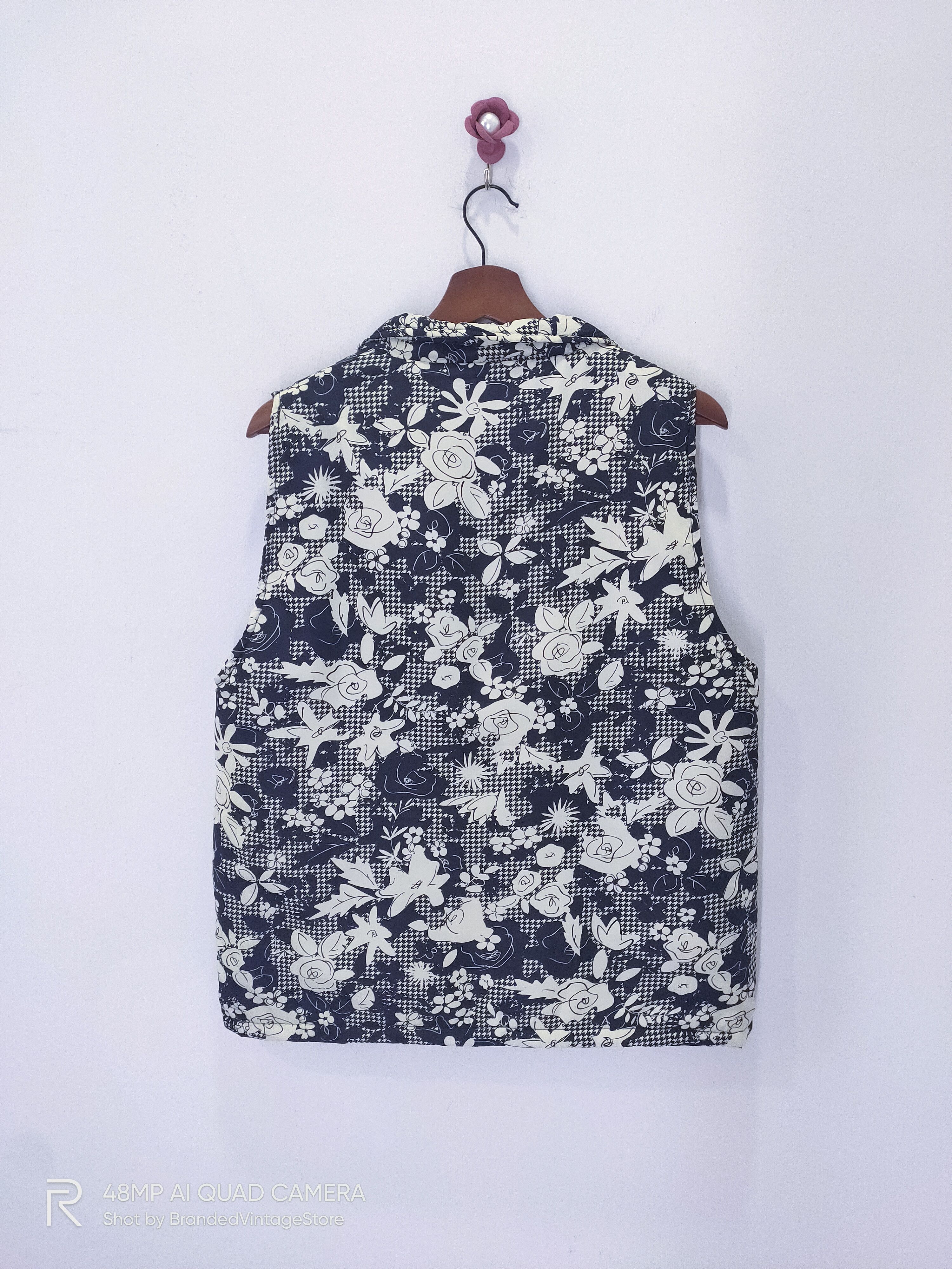 Other CORROSE Fullprint Floral Rose Art Pocket Bomber Jacket Vest Size M / US 6-8 / IT 42-44 - 3 Thumbnail
