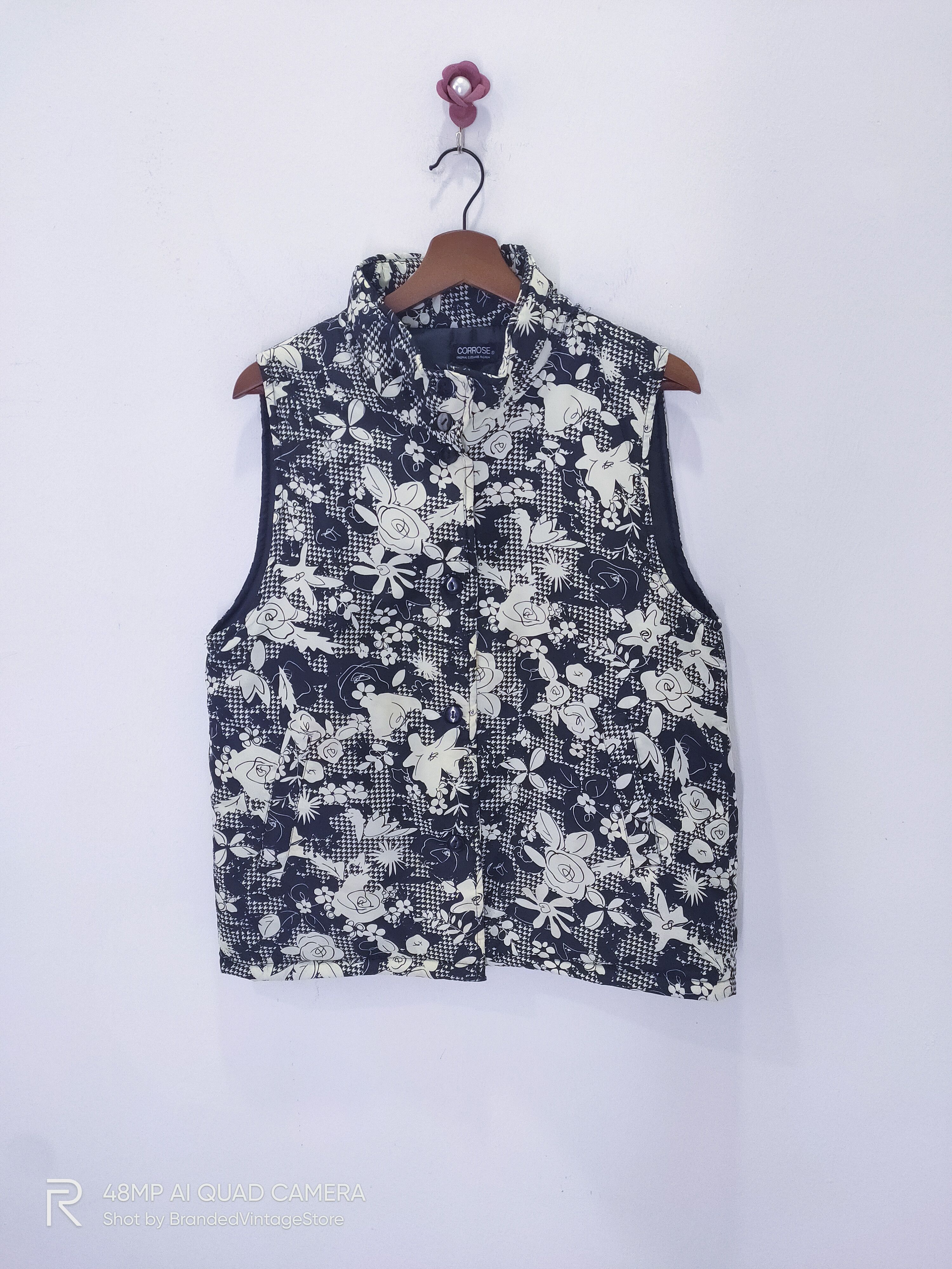 Other CORROSE Fullprint Floral Rose Art Pocket Bomber Jacket Vest Size M / US 6-8 / IT 42-44 - 1 Thumbnail
