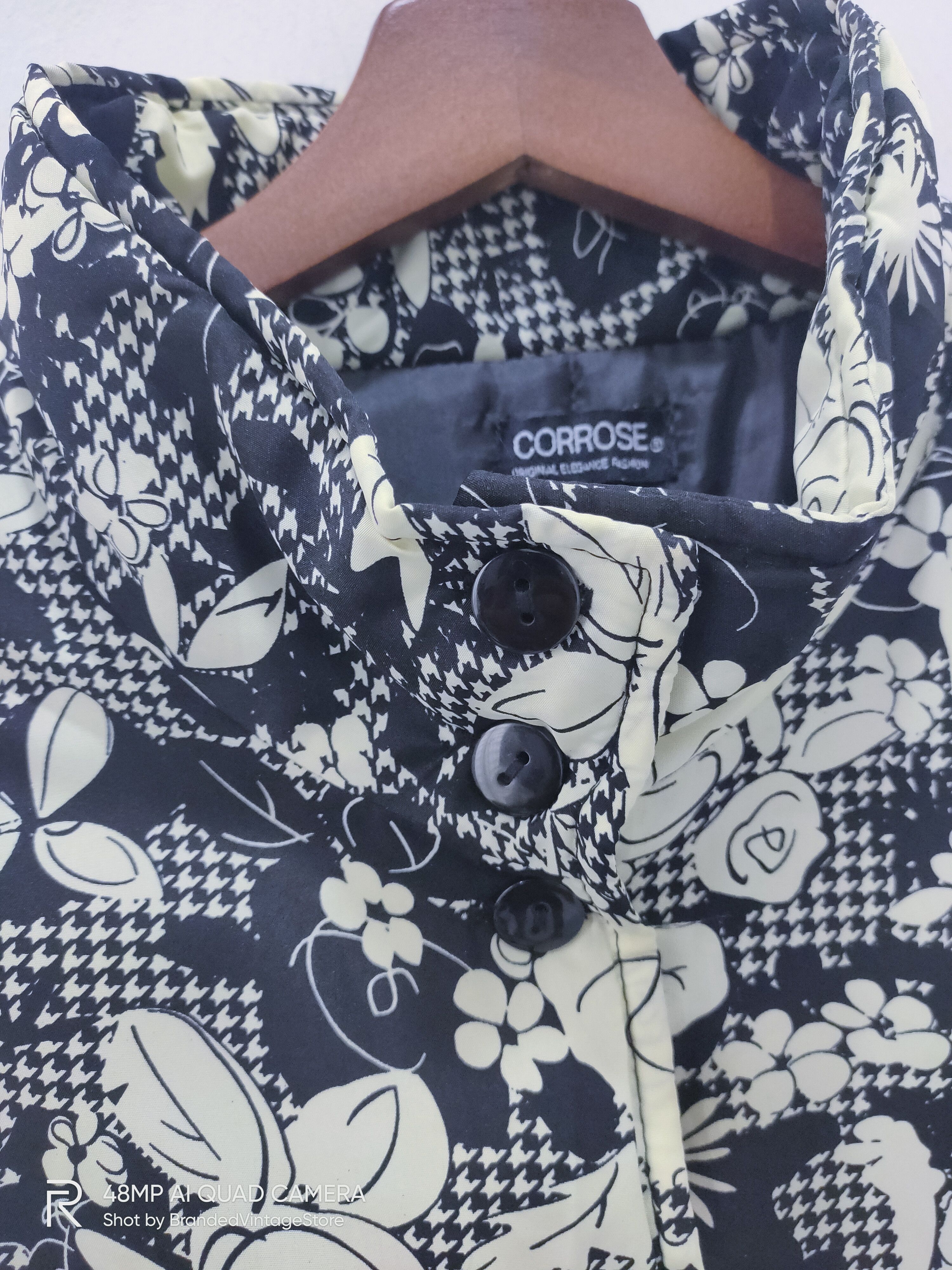 Other CORROSE Fullprint Floral Rose Art Pocket Bomber Jacket Vest Size M / US 6-8 / IT 42-44 - 5 Thumbnail