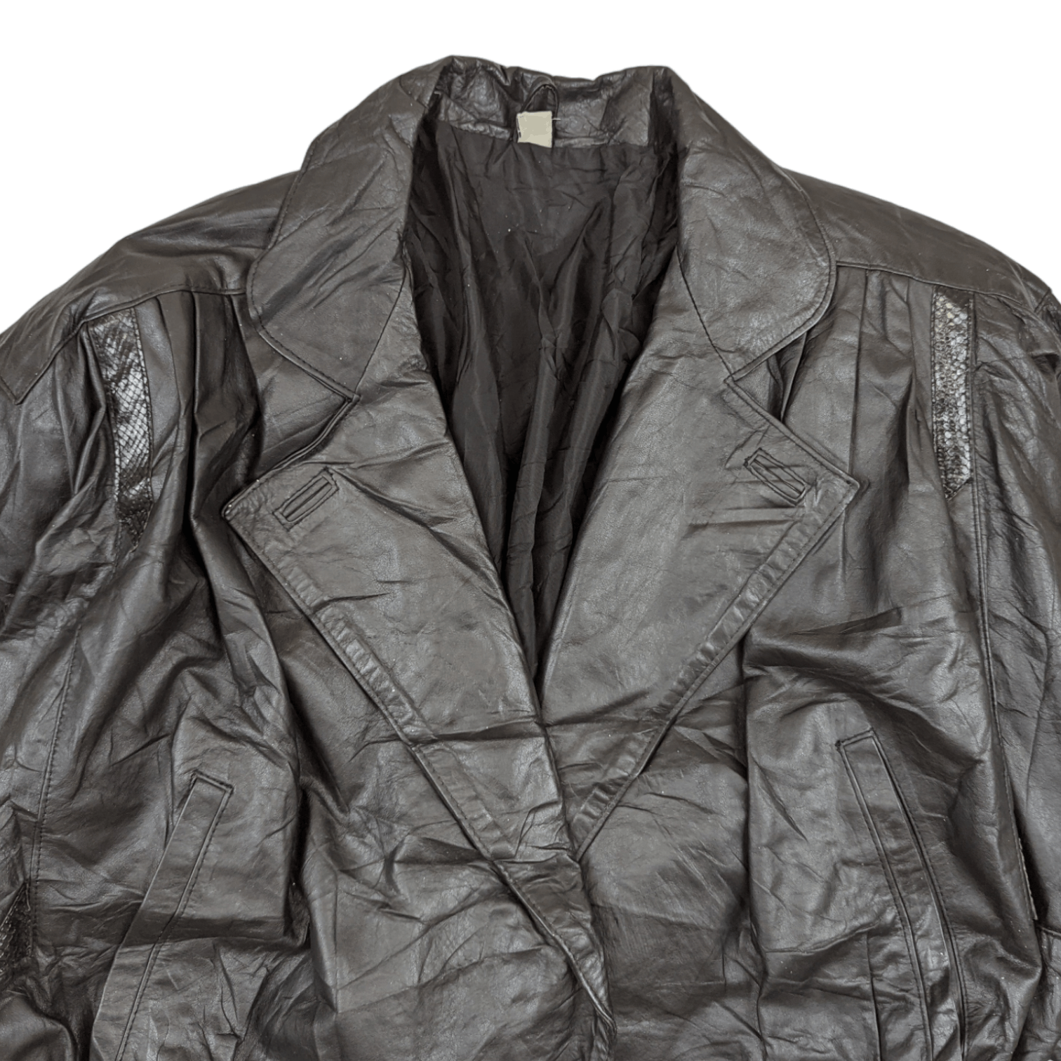 Leather Vintage 90's MADE IN URUGUAY Blazer Style Leather Jacket Size XL / US 12-14 / IT 48-50 - 4 Thumbnail