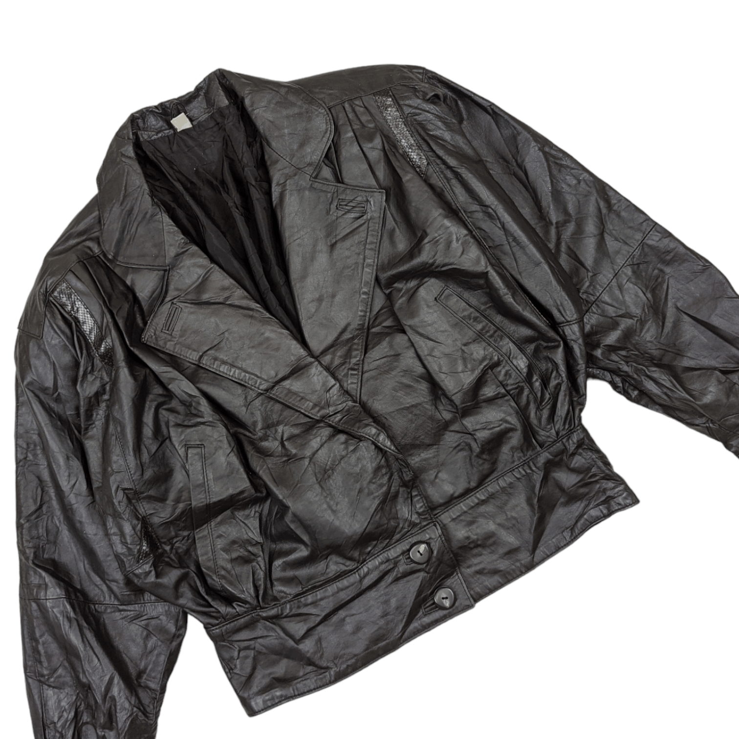 Leather Vintage 90's MADE IN URUGUAY Blazer Style Leather Jacket Size XL / US 12-14 / IT 48-50 - 3 Thumbnail