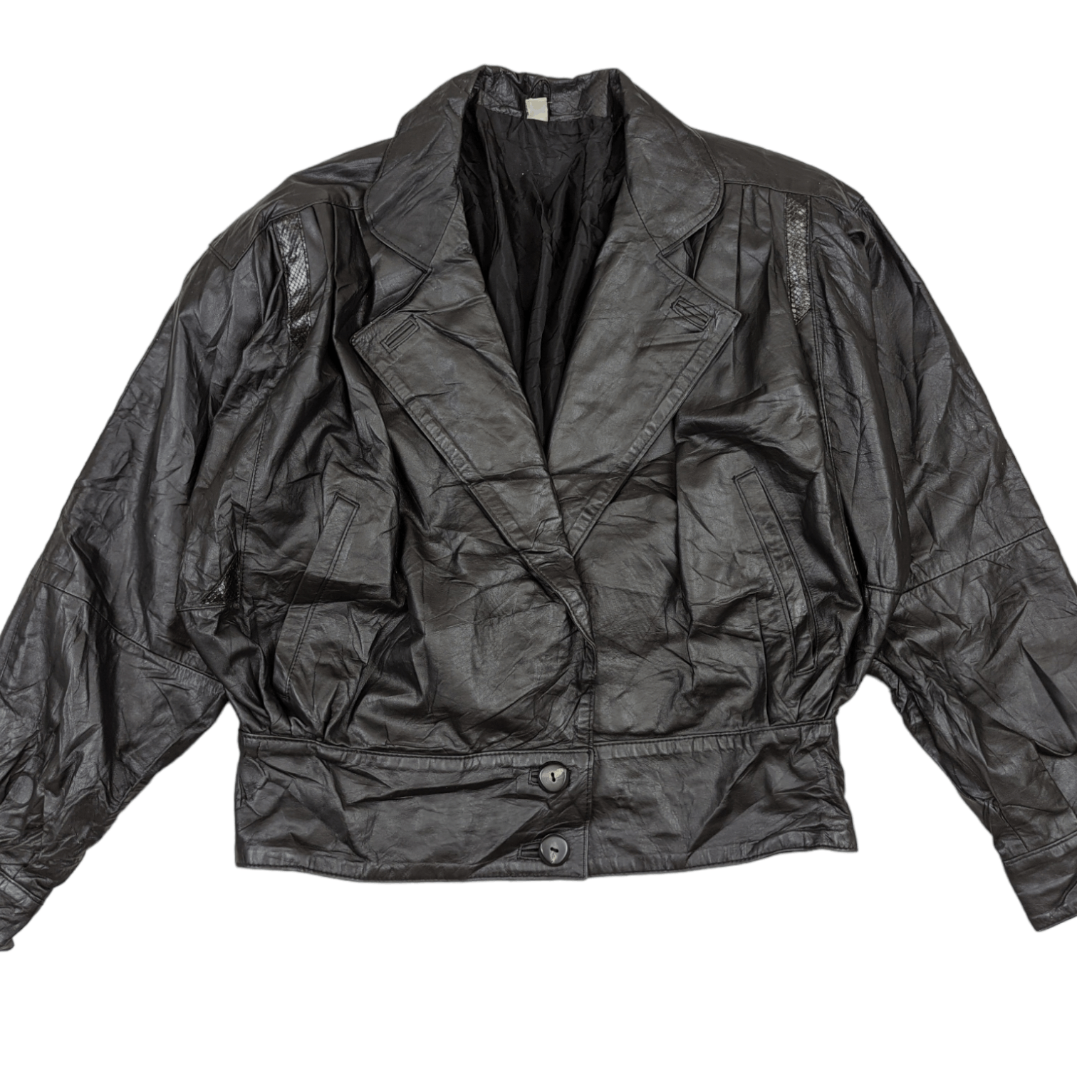 Leather Vintage 90's MADE IN URUGUAY Blazer Style Leather Jacket Size XL / US 12-14 / IT 48-50 - 2 Thumbnail