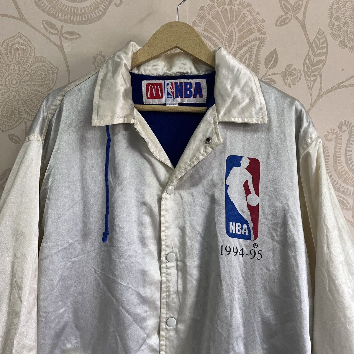 NBA × Vintage NBA Satin Bomber Style Light Jacket 1994-95 Games McDonalds Size US L / EU 52-54 / 3 - 18 Thumbnail