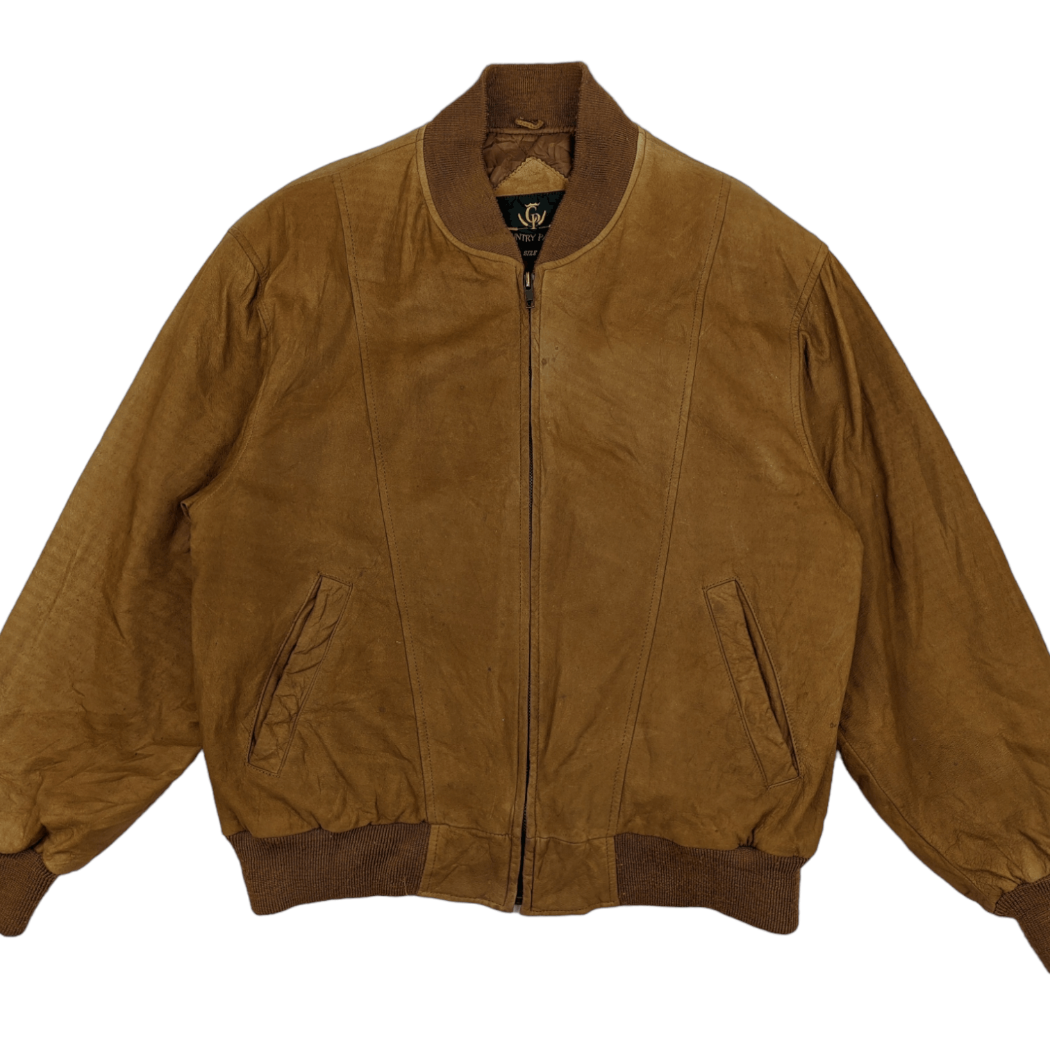 Japanese Brand Vintage COUNTRY PAGENT Cowhide Leather Jacket Bomber Style Size US M / EU 48-50 / 2 - 2 Thumbnail