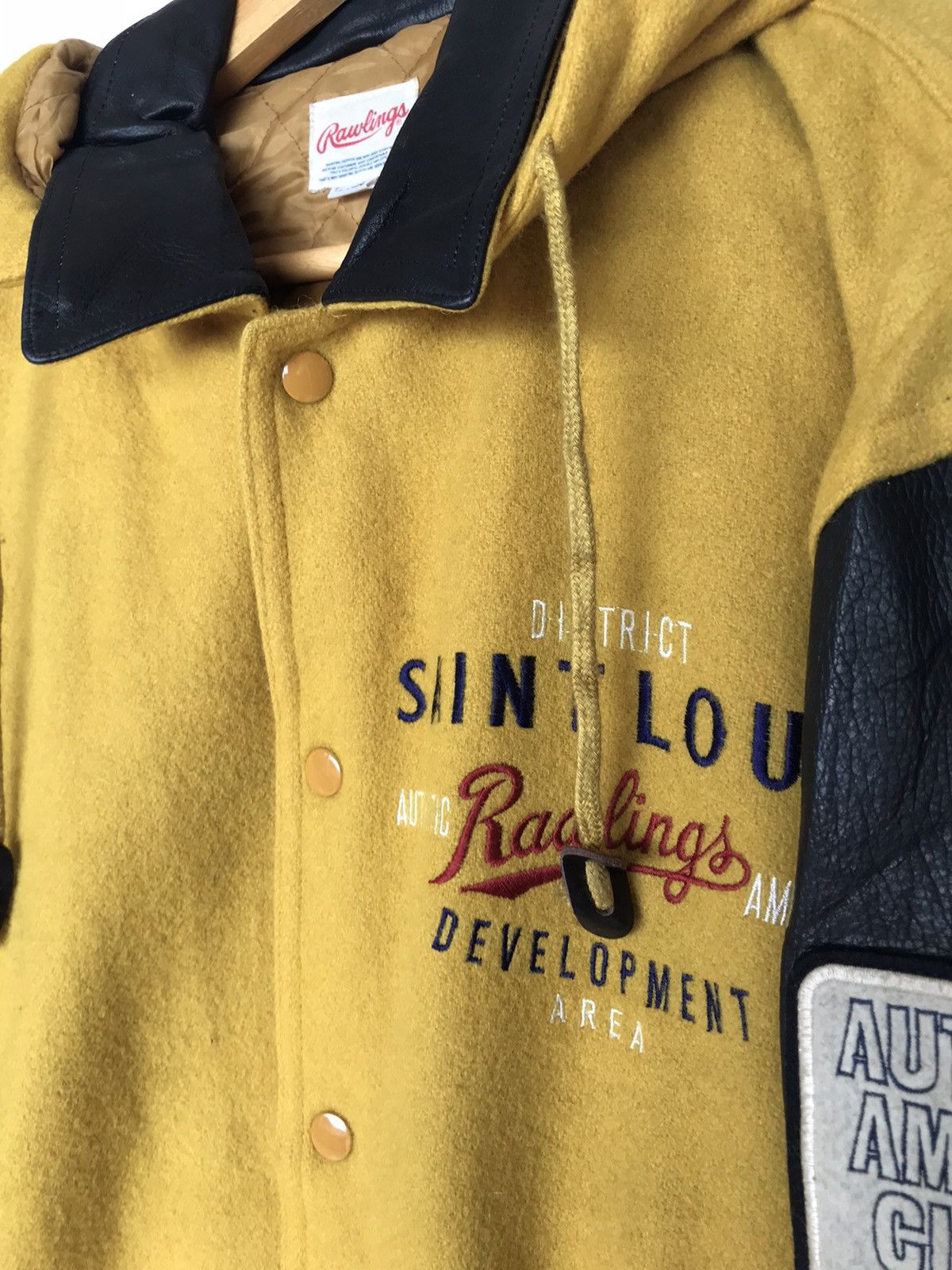 Japanese Brand RARE Vintage Rawlings Leather Varsity Jacket Hoodie Size US L / EU 52-54 / 3 - 5 Thumbnail