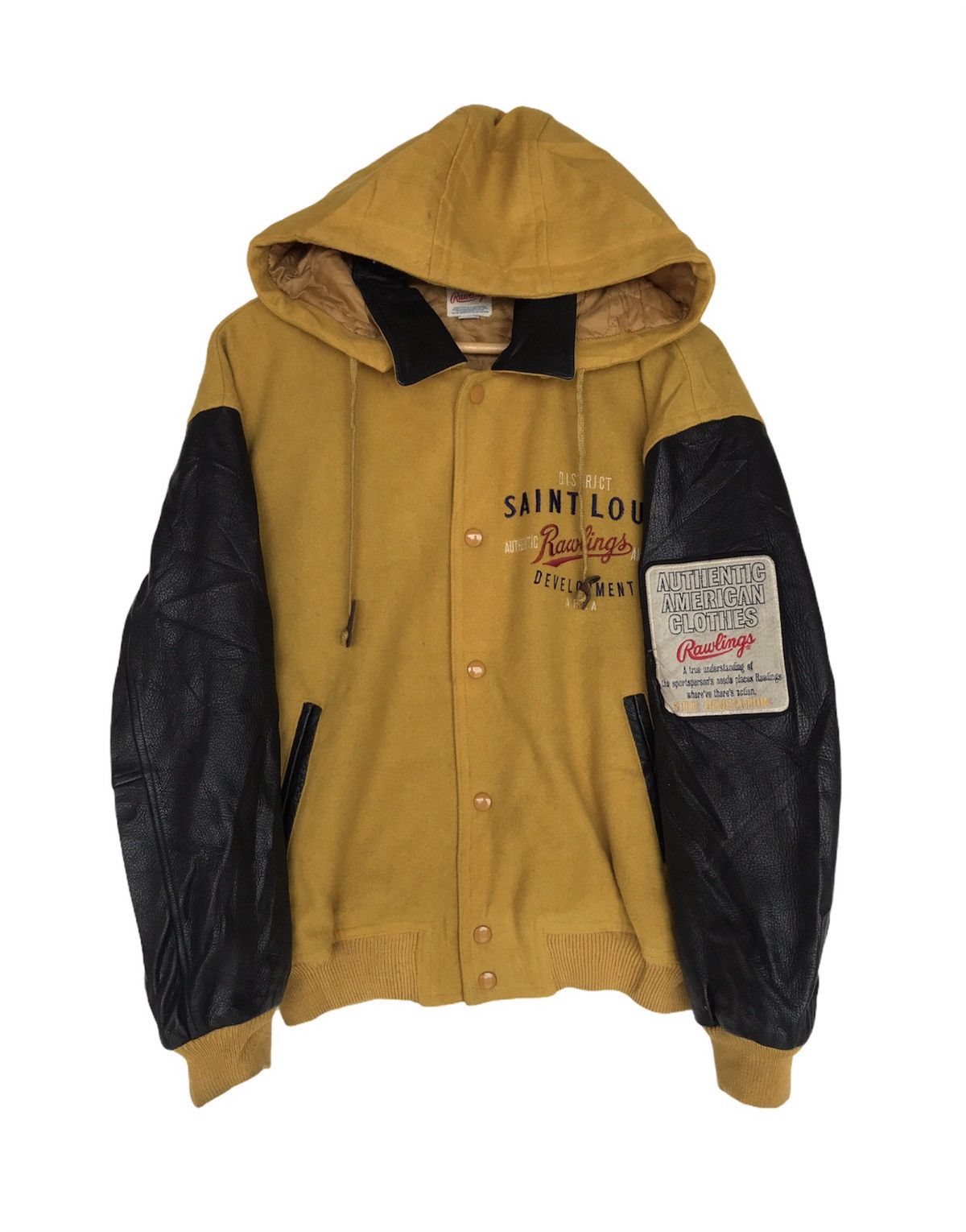 Japanese Brand RARE Vintage Rawlings Leather Varsity Jacket Hoodie Size US L / EU 52-54 / 3 - 2 Thumbnail