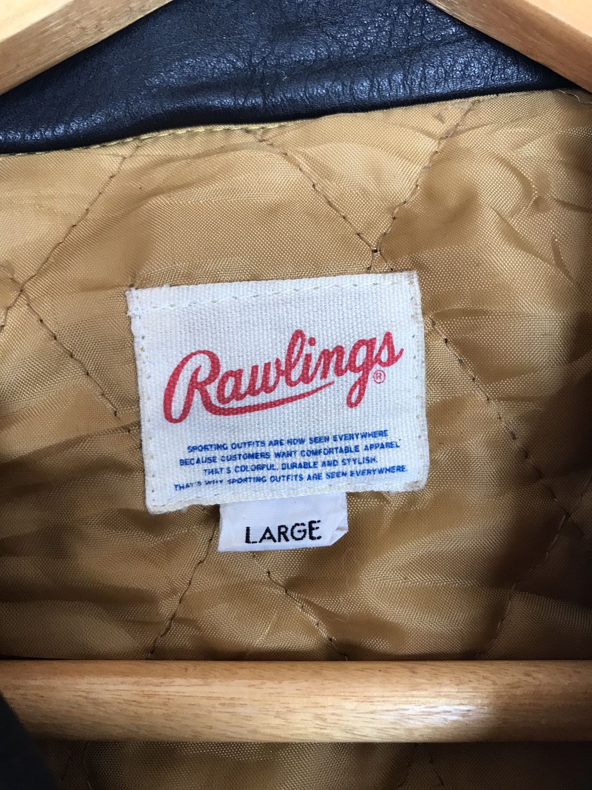 Japanese Brand RARE Vintage Rawlings Leather Varsity Jacket Hoodie Size US L / EU 52-54 / 3 - 4 Thumbnail