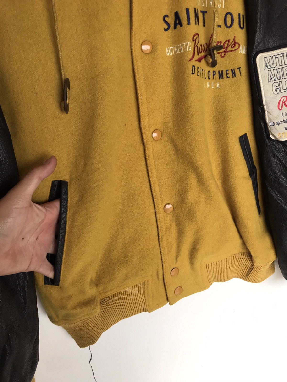 Japanese Brand RARE Vintage Rawlings Leather Varsity Jacket Hoodie Size US L / EU 52-54 / 3 - 6 Thumbnail