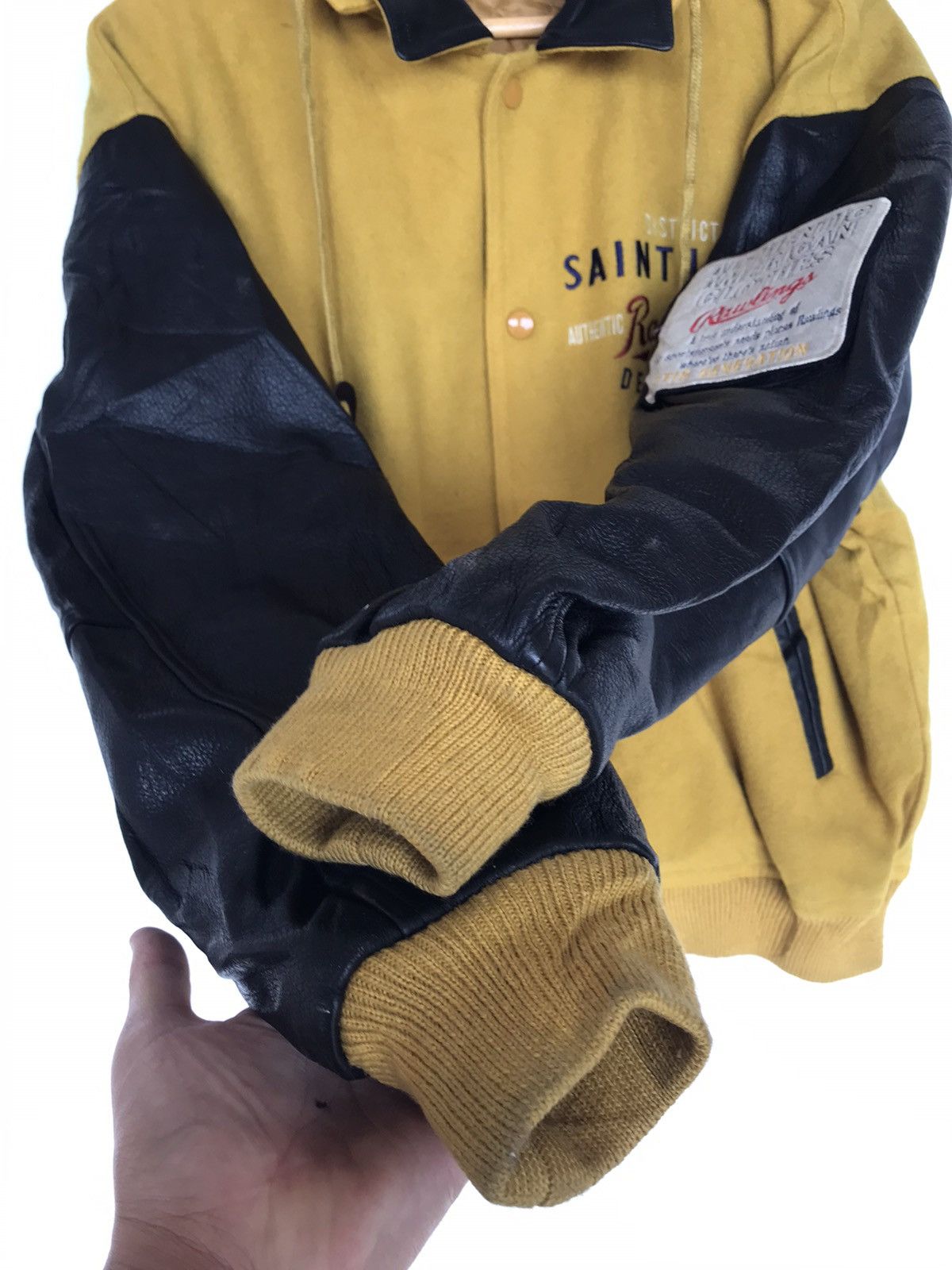 Japanese Brand RARE Vintage Rawlings Leather Varsity Jacket Hoodie Size US L / EU 52-54 / 3 - 7 Thumbnail